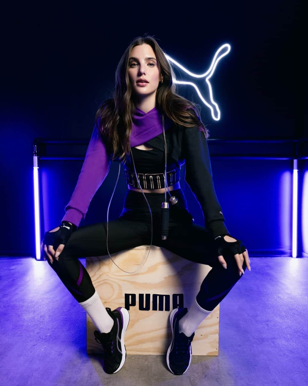 Macarena Achagaのインスタグラム：「💜 si te gustó la colección Puma Fit 😈  #TRAINPUMA  #publicidad」