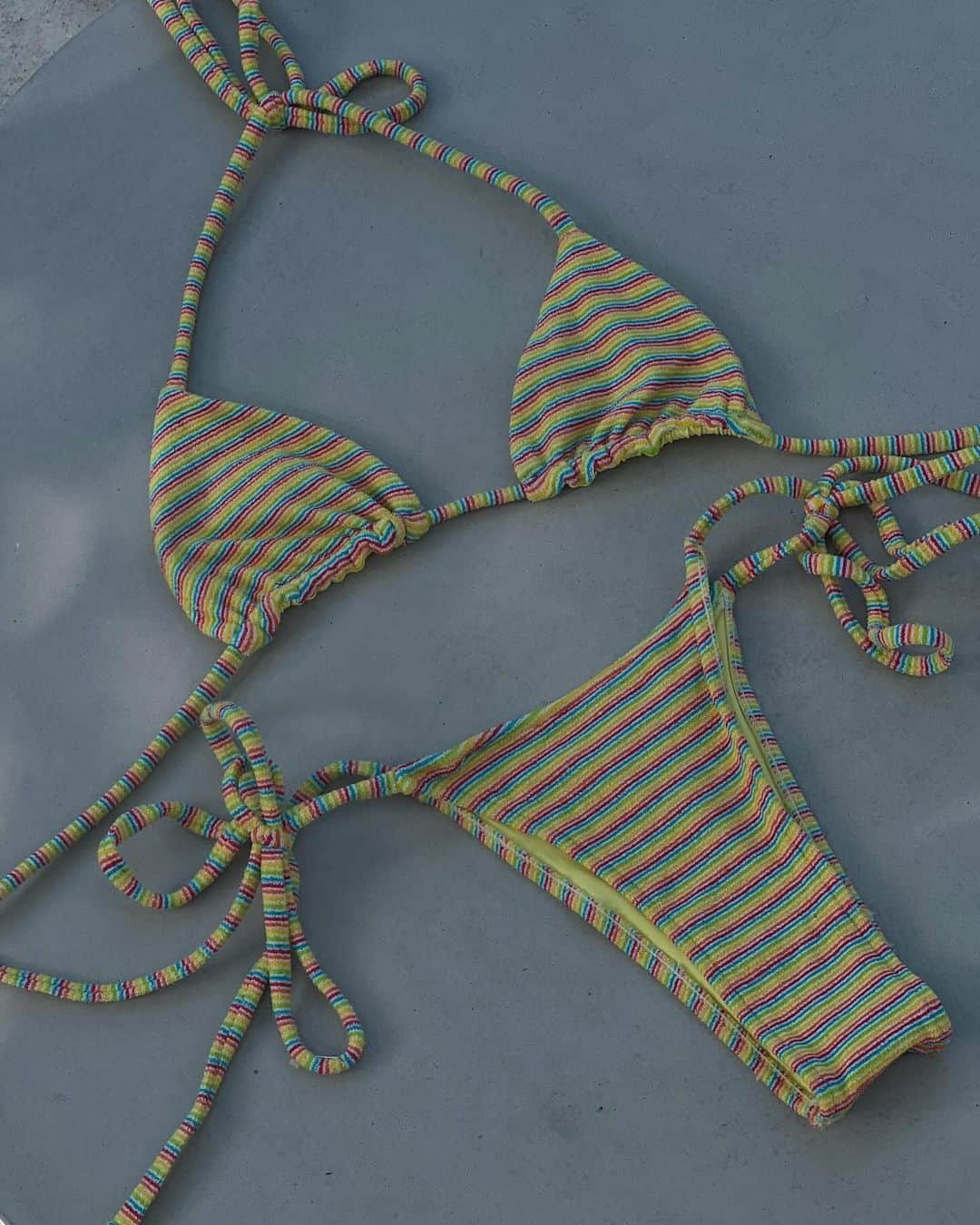 FRANKIES BIKINISのインスタグラム：「Lovers Stripe 🍭🎀 the return of our rainbow terry is here. take 25% off sitewide through midnight.」