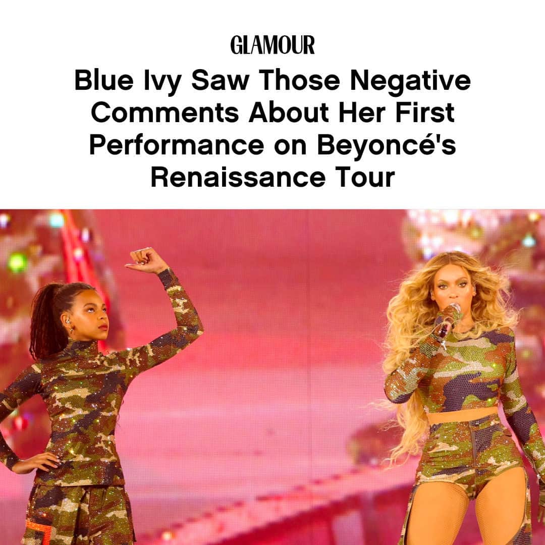 Glamour Magazineのインスタグラム：「A true Queen is never deterred. Blue Ivy said "watch this" to the haters and Beyoncé could not have been more proud. At the link in bio, learn why Bey was "thrilled" by Blue's response to her #RenaissanceTour performances.」
