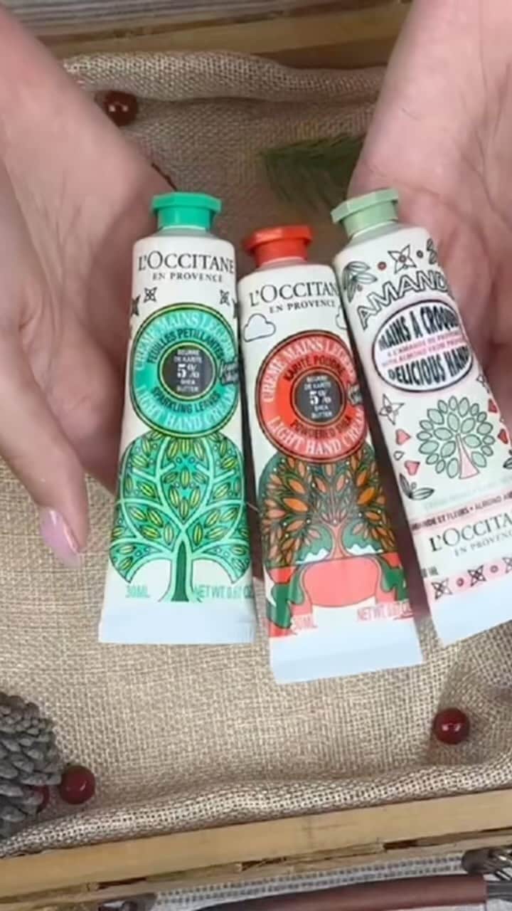 ロクシタンのインスタグラム：「Can’t get enough of our holiday hand creams? Treat yourself to the full range of limited edition scents! Link in bio to shop.」