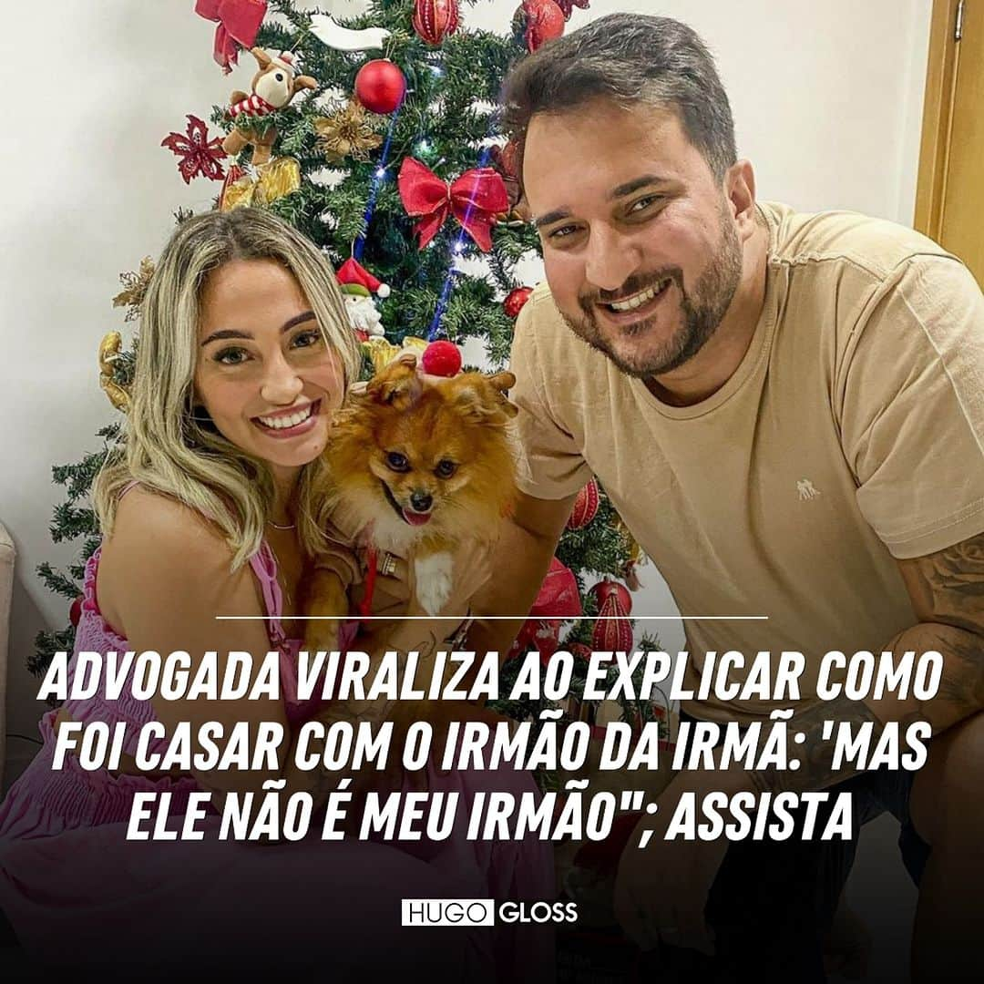 Hugo Glossのインスタグラム：「Eu entendi, mas não me peçam pra explicar, hein?! 🤣 A advogada Ariadne Barros viralizou (e confundiu!) a web ao contar a história de seu casamento com Carlos - que é irmão da irmã da esposa, mas não tem qualquer parentesco com Ariadne. 🤯 Com mais de 1,8 milhões de visualizações e 116 mil curtidas, o relato curioso rendeu reações hilárias de internautas e até dos próprios familiares do casal. O avô dela, por exemplo, diz que até hoje não compreende como isso foi possível! 😁 "Ninguém nunca entende de fato o que acontece", confessou Ariadne, em entrevista ao uol. Mas ela explicou tudo!   ➡️ Vem ler, assistir e entender essa história, clicando no link da bio ou no destaque “News”. (📸: Reprodução/Instagram)」