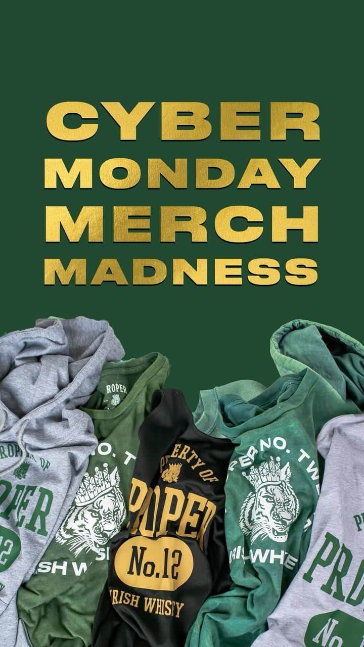 コナー・マクレガーのインスタグラム：「It’s a Cyber Monday Proper Merch promotion! 15% off any two items until 12 midnight EST. Link in bio 🥃🩲」