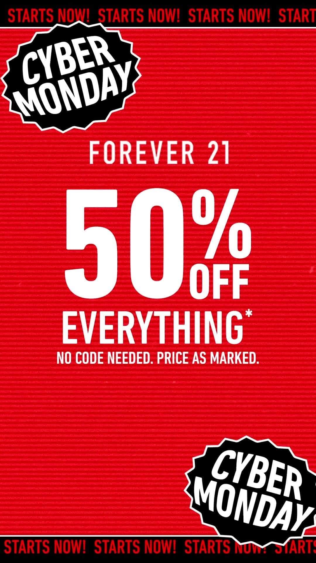 Forever 21 Menのインスタグラム：「OUR BIGGEST ONLINE SALE IS HERE! TAKE 50% OFF EVERYTHING ONLINE + IN-APP 🛒🏃‍♀️💨⁠ ⁠ RUN DON'T WALK TO FOREVER21.COM」
