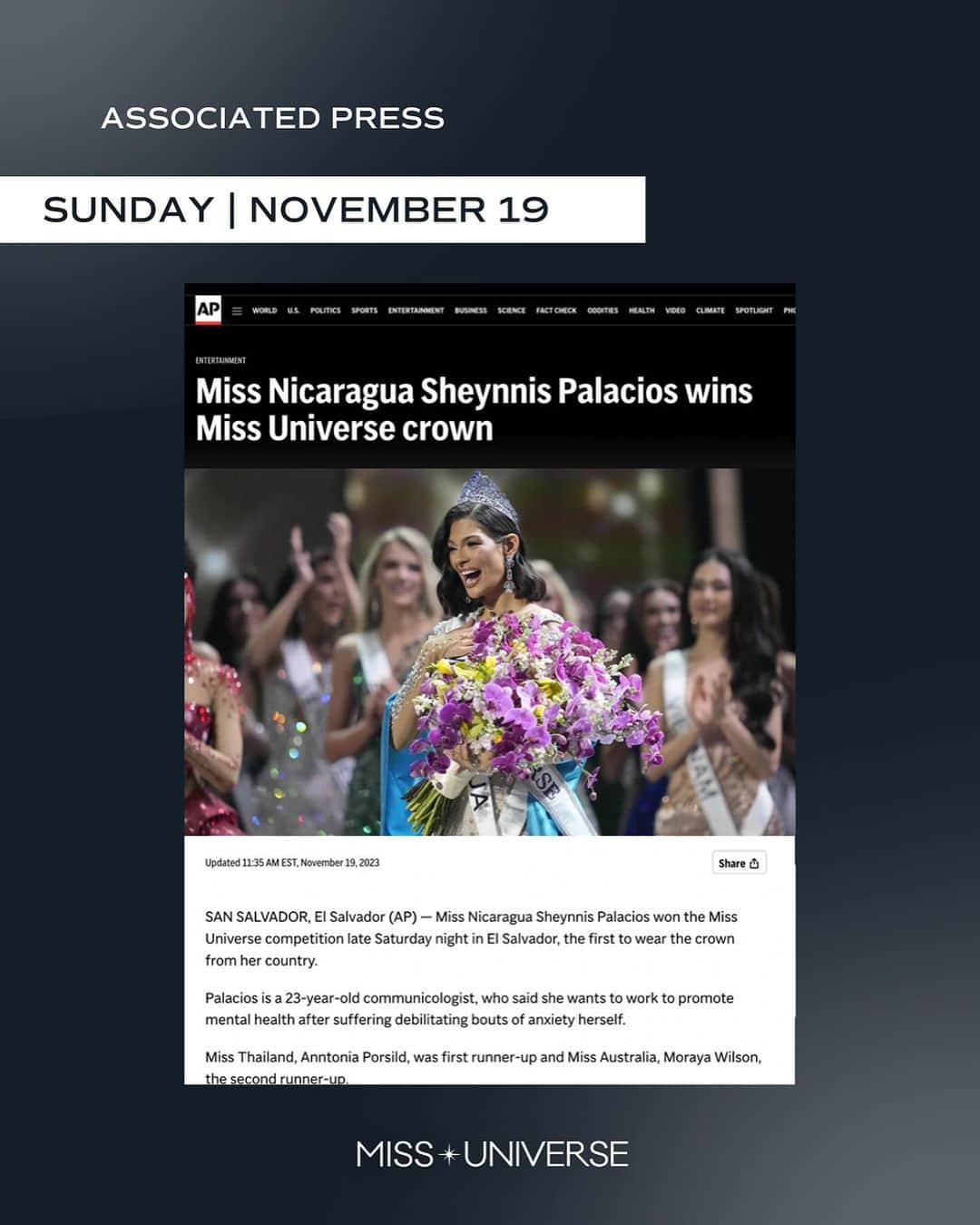 イリス・ミトゥネールさんのインスタグラム写真 - (イリス・ミトゥネールInstagram)「What a week! Check out some of our favorite articles from Miss Universe coverage from @apnews @bbcnews @holausa @msn @people @todayshow @yahoonews @csmonitor」11月28日 6時02分 - missuniverse