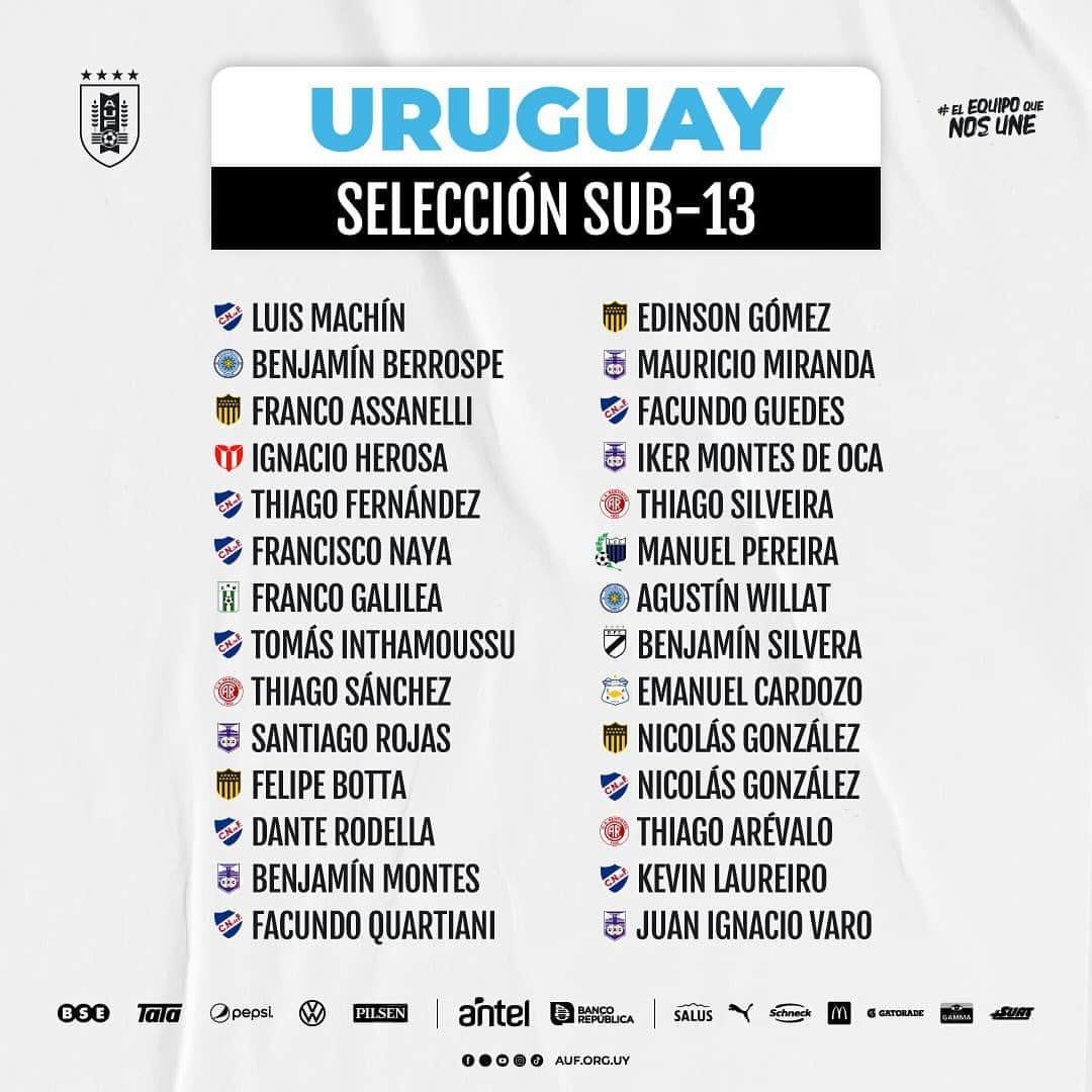 サッカー ウルグアイ代表チームのインスタグラム