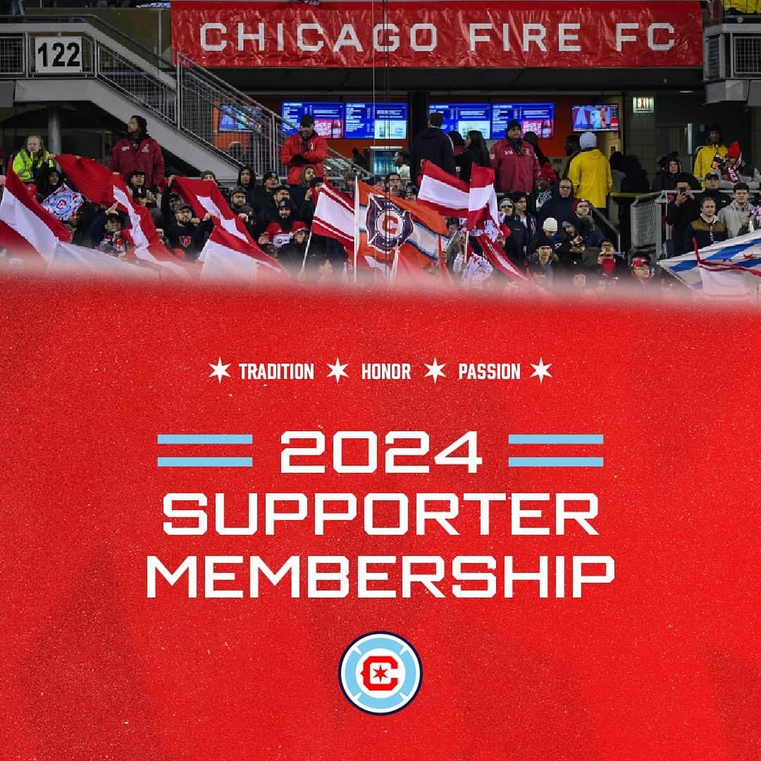 シカゴ・ファイアーのインスタグラム：「Chicago Fire FC is proud to present the NEW 2024 Fire Supporters Season Membership!  Be part of the action, save big, & enjoy exclusive events. Join the Fire family today! 🔥  🔗 in bio for more info.  #cf97 | #VamosFire」
