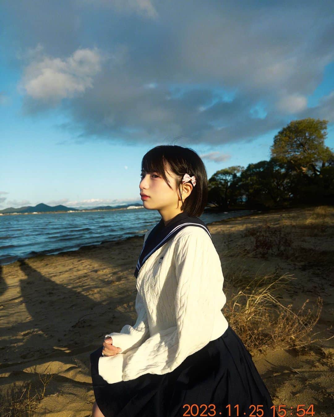 姫野ひなののインスタグラム：「おはのん~♡♡♡琵琶湖、綺麗すぎてここに住みたい🏰」