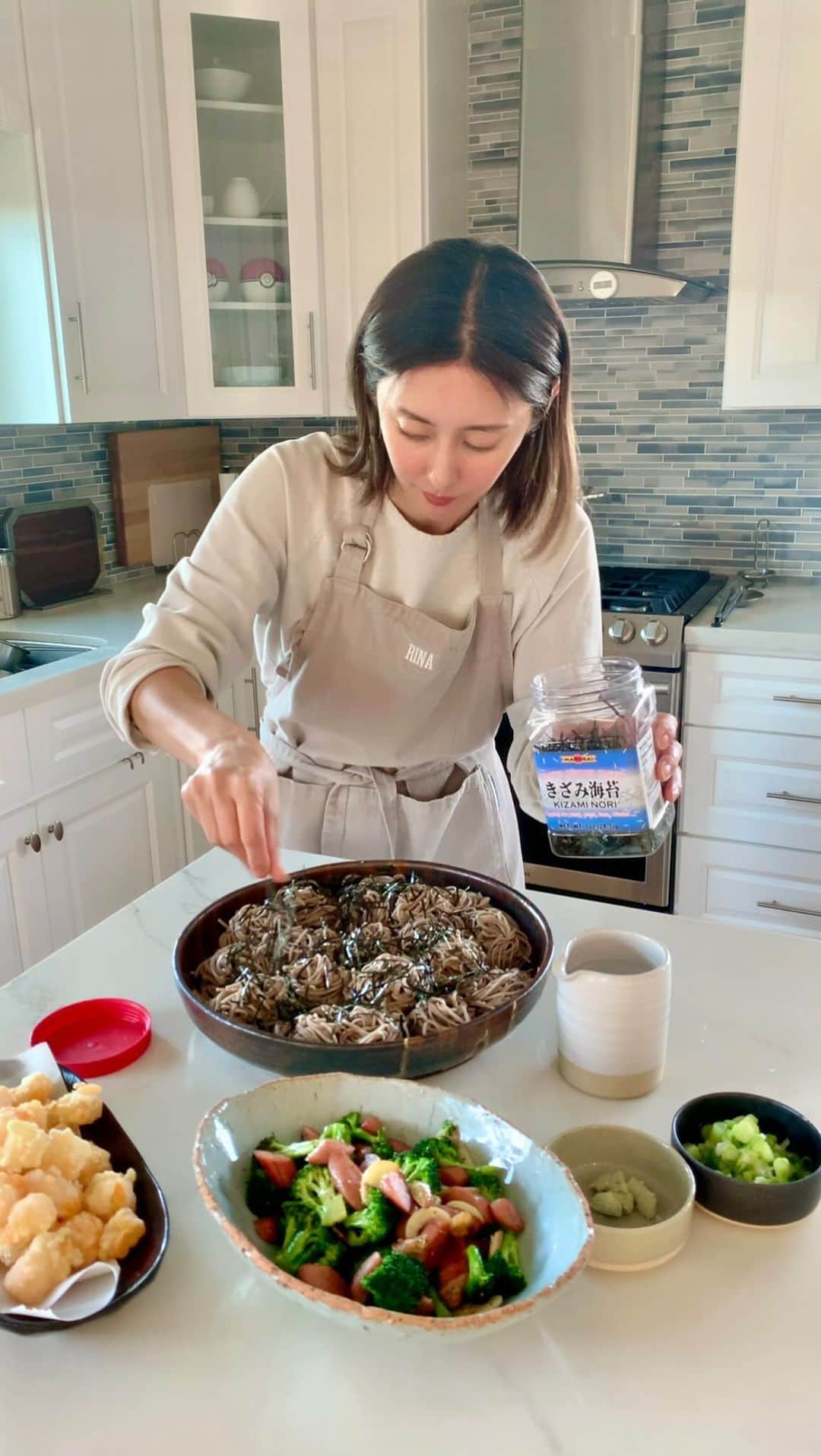 高木りなのインスタグラム：「サンクスギビング連休のお昼ごはんはお蕎麦 땡스기빙연휴 점심은 냉소바」