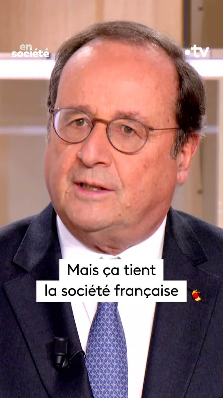 フランソワ・オランドのインスタグラム：「« La société française tient. Mais combien de temps ça va tenir ? C’est les rôles des politiques que ça tienne. »   ➡️ @fhollande ancien président de la République dans #Ensociété  📺 En société est à (re)voir sur france.tv (lien en bio)」