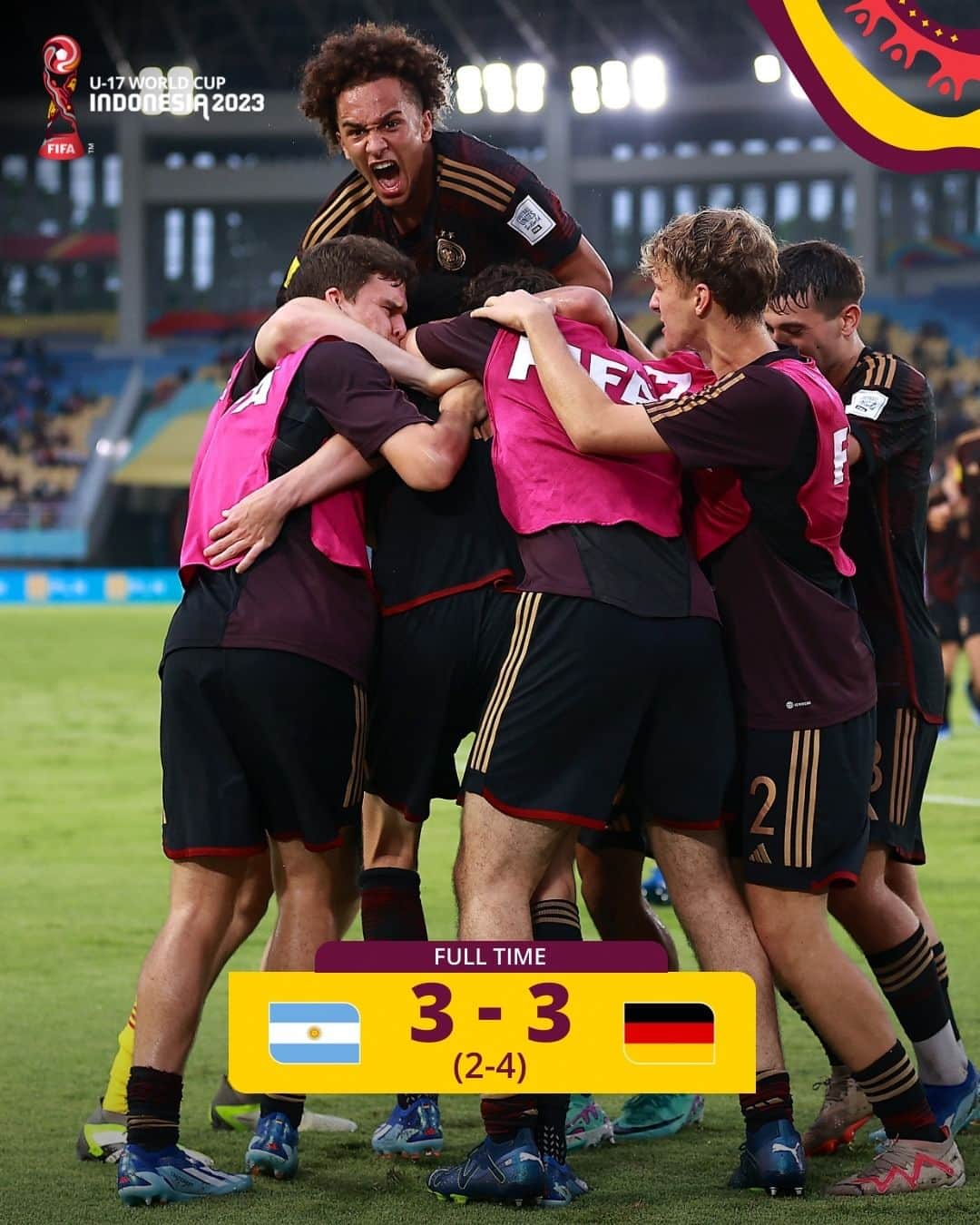 FIFAワールドカップのインスタグラム：「🇩🇪 Germany wins one of the wildest matches you'll ever see to advance to the #U17WC Final!」