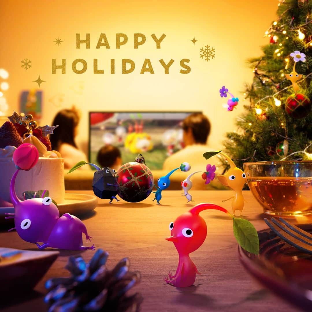 任天堂のインスタグラム：「ピクミンと一緒に、冬の飾りつけ。  #HappyHolidays #ピクミン４ #ピクミン #pikmin #NintendoSwitch #Nintendo #任天堂」