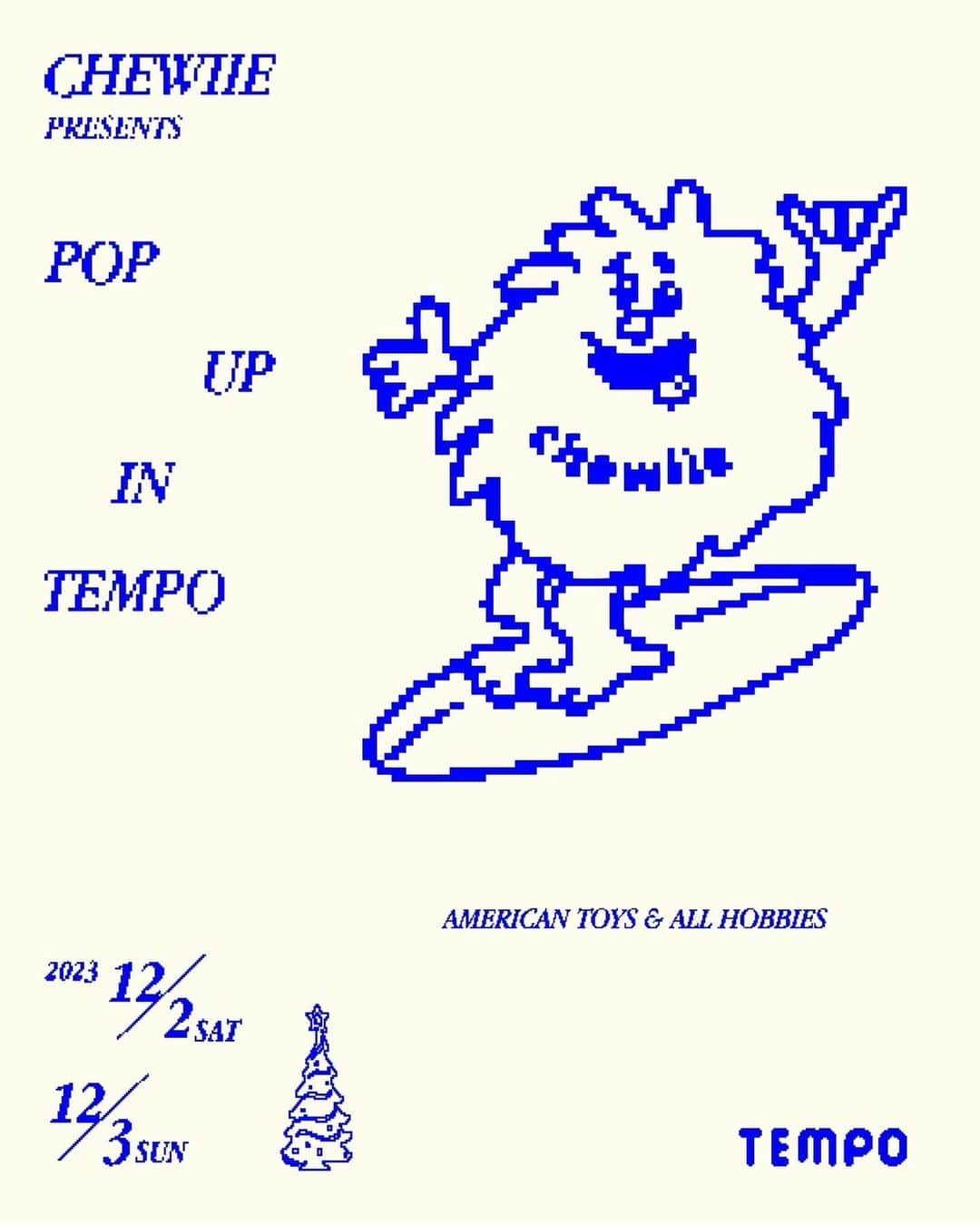 HALFBYのインスタグラム：「今週末12/2と3は年末恒例TEMPOさんでPOP UPやってます。2日間とも僕もいます。ふらっと遊びに来て下さい🎄  🎄🏡INFORMATION🏡🎄  12/3日(土)と4日(日)は毎年恒例 HALFBY @halfby さんのトイ&レコードショップ 『CHEWIIE』 @chewiie_shop をお招きし 本年最後の『POP UP IN TEMPO」を開催します。  TEMPOらしさを考えてくれた可愛いぬいぐるみをメインに 珍しいビンテージ トイをこの日のために海外より仕入れ 厳選したアイテムを多数お持ちいただけるということです！  🎁クリスマスプレゼントや今年頑張った自分へのご褒美を 探しにどなた様も是非お気軽に遊びに来てください🎅🏻🤙  ----------------------------------------------------------- 🎄CHEWIIE PRESENTS POP UP IN TEMPO🎄  2023 12.3 / SAT / 12:00-19:00 12.4 / SUN / 12:00-18:00 -----------------------------------------------------------  ⚠︎お支払いは現金のみとなります。  ⚠︎レジ袋のご用意はありませんので、 ショッピングバッグなどを各自でご持参ください。  ⚠︎基本2人での接客なので同時に3～4組を目安に 混雑時は時間制限、入店制限させて頂きます。  ⚠︎POP UP期間中カセットテープ、アパレル類は 勿論お買い求め頂けます。  -----------------------------------------------------------  #tempoosaka #tempotapes #chewiie #halfby #americantoy #vintagetoy #アメトイ  #ぬいぐるみ  #osaka #osakajapan  #大阪 #中津」
