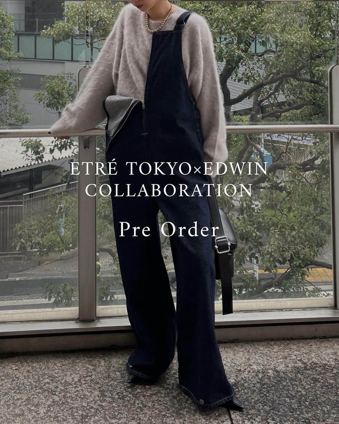 ETRÉ TOKYO ストアのインスタグラム：「@etretokyo  【 EDWIN×ETRE TOKYO Collaboration Pre Order 】  ㅤㅤㅤ  #edwinetretokyocoreデニムオールインワン INDIGO S.M size ¥29,700(tax in)  - - - - - - - - - - - - - - - - - - - - - - - - - - - - ⁡  ㅤㅤㅤ 【INFORMATION】 ⁡ ⁡ ETRÉ TOKYOでは EDWIN×ETRE TOKYO Collaborationの予約会を開催いたします。  ※予約受注会となります。 新宿店にてサンプルのご用意もございますので ご試着も可能です。 予約枠に上限がございます。  ※予約商品の画像はサンプルで撮影しております。 実際の製品とは仕様や素材、サイズや色味等が多少異なる場合がございます。  ※お電話でのご予約はできかねます。  ※ご予約後のキャンセルは致しかねます。 お支払いは後払いになります。 ⁡ ※混雑時には入場制限及び試着点数 の制限を設けさせて頂きます。 また、お電話がつながりにくい可能性がございます。  予めご了承ください。 ⁡ ⁡ ご理解、ご協力を賜りますよう 心よりお願い申し上げます。 ⁡ ⁡  ㅤㅤㅤ ㅤㅤㅤ 【LUMINE SHINJUKU STORE】 ETRÉ TOKYO ルミネ新宿2店 TEL：03-5989-0979 ー営業時間ー (平日、土日祝)11:00-21:00  ⁡ #etretokyo #etre  #etretokyoshinjuku #2023etre #etretokyo_staff_ootd  #受注会 #先行予約 #プレオーダー #スタッフコーディネート #スタッフスナップ #冬服コーデ #ルミネ新宿2 #オールインワンコーデ #大人カジュアルコーデ #デニムコーデ」
