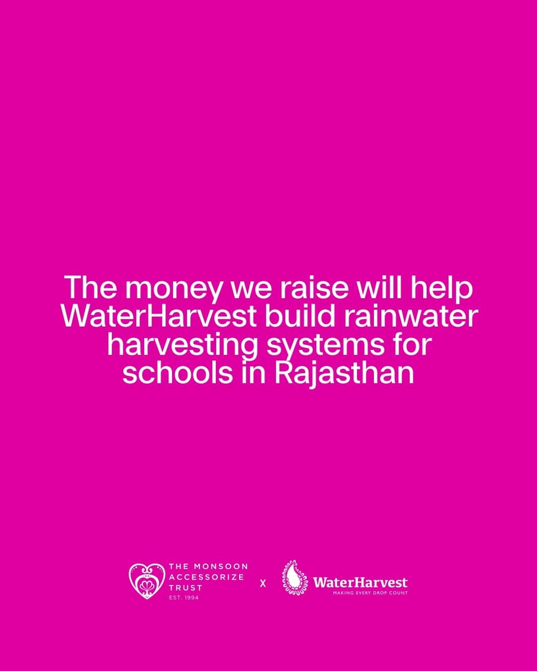 アクセサライズさんのインスタグラム写真 - (アクセサライズInstagram)「In partnership with the Monsoon Accessorize Trust, for Giving Tuesday we're donating 15% of all online sales* to WaterHarvest. ⁠ ⁠ The money raised will help build rainwater harvesting systems for schools in Rajasthan, generating 200,000 litres of clean water for up to 500 children throughout school years. Clean, safe water means more time in class, better health and an improved education and future. Shop today to help us support this project and learn more at water-harvest.org/」11月28日 17時30分 - accessorize