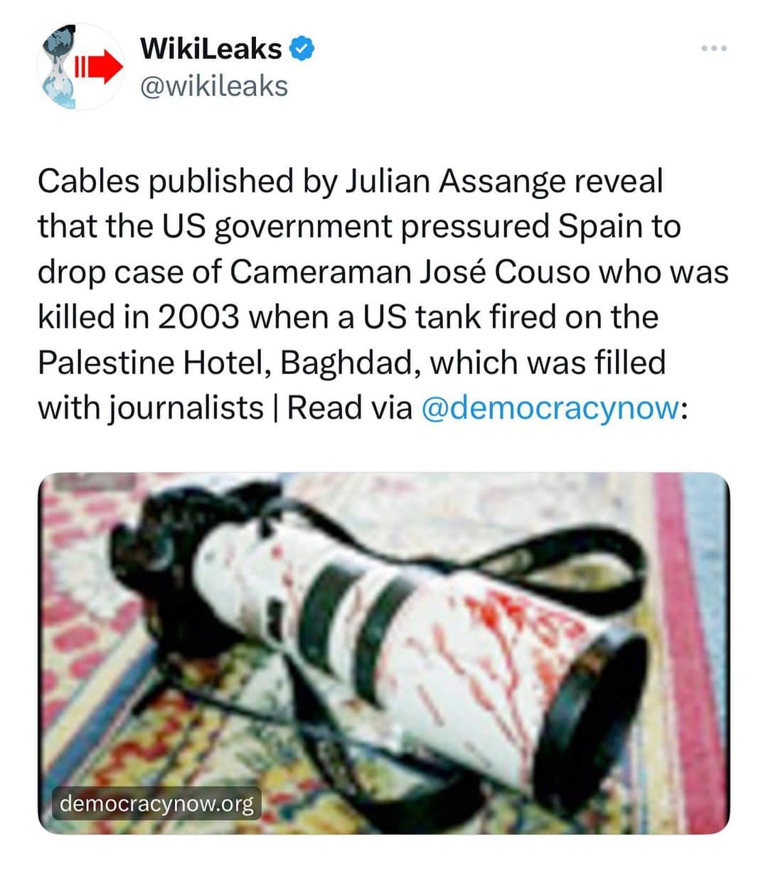 WikiLeaksのインスタグラム：「@democracynow」