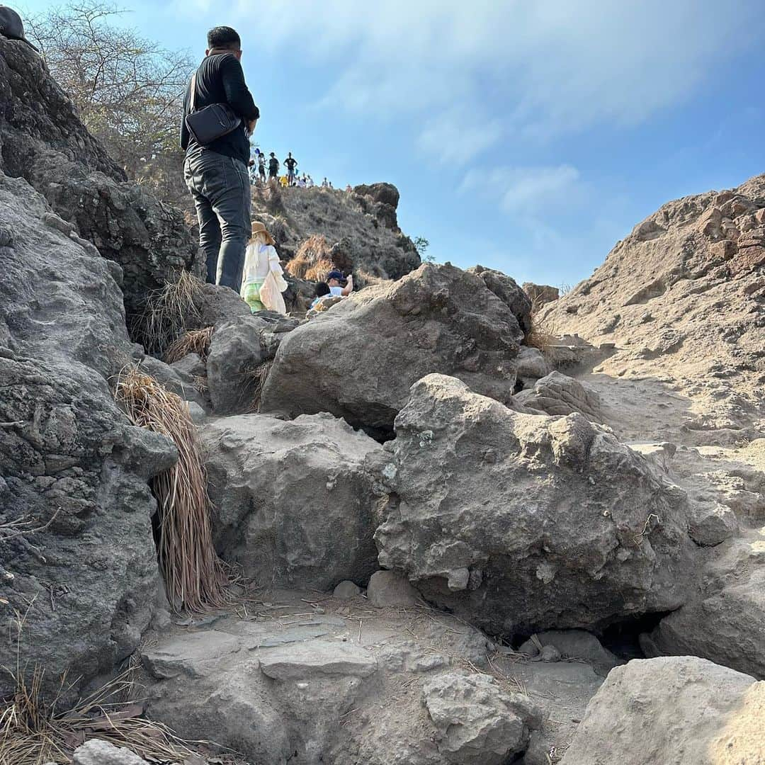 市原彩花さんのインスタグラム写真 - (市原彩花Instagram)「Padar island⛰️  パダール島⛰️ 40分くらいハイキングすると絶景が🥹 ここもコモド島ツアーとセットになってるよ😊  🐊コモド島現地ツアーの行き方🐊 ラブハンバジョ空港や港近くにたくさんツアーショップあるので、前日にふらっと行って予約すればok👍 頼まなくても安くしてくれて(笑)1人1200000ルピア+入島料30000ルピアくらい(約¥14500) スローボートだとさらに半額くらい⛵️ 多分現金のみ、パスポート必要(写メでok) どこのツアーも同じ感じだから、一番安い所でいいと思う👌 私の所は、大きくてトイレ付きの船か、小さくてトイレないけど少人数で行動できる船どっちがいい？って聞かれたから一応トイレ有りにした🚽 結果席多くて使わない荷物置いとけたから良かった😙 一人参加の人も3割くらいいたよ😉 8万くらいの貸切船や、何泊か泊まれるベット付きの船もあったよ😙 ホテルでツアー予約すると倍くらい高め(その分豪華なのかも)  島の人たちはみんな英語上手で観光客にも慣れてるから、日本語しか話せなくてもなんとかなるよ😊  🛥️ツアー内容 朝6時発、16時帰港 ①パダール島まで1時間かけて行って、登山 ②ピンクビーチ滞在1時間 ③コモド島でコモドドラゴン探し1時間半 ④サンゴ礁でシュノーケル ⑤マンタシュノーケル(この日はマンタ見れず) ⑥小島でゆっくりorシュノーケル1時間  ②と⑥だけドローン飛ばせたよ😉  🤿ツアーに含まれてるもの ランチ、ペットボトルの水たくさん、おやつ、シュノーケルセット、ホテル送迎  🎒自分で持ってくるもの タオル、朝食、日焼け止め、帽子、サングラス、水着、現金(入島料300000ルピア忘れずに)  朝食は前日までにホテルに伝えるとお弁当用意してくれたりするよ🍱  こんな感じです😆 ラブハンバジョの港は空港から10分🚕 レストランやダイビングショップもたくさん😆 海で遊びまくるなら港近くのホテルに泊まると便利😊  私が泊まった島唯一のリゾートホテル、アヤナホテルについてはまた別の投稿で👋🩷  #几帳面な旅人#あーちゃんのA #パダール島#padarisland #コモド#コモド島#komodo#komodoisland#インドネシア旅行#インドネシア観光#バリ島#登山#ハイキング#hiking #あーちゃんバリ #あーちゃんコモド」11月28日 18時02分 - ayaka_ichihara