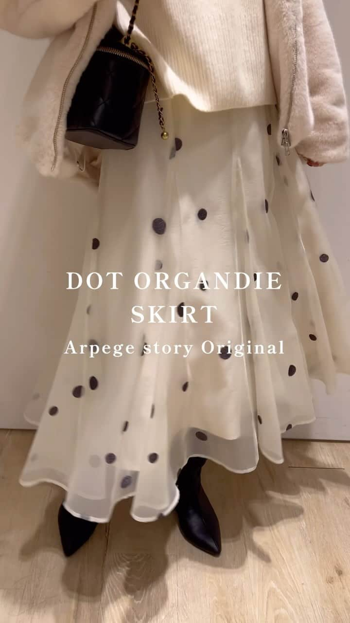 Arpege storyのインスタグラム：「⁡ 『見返したい方は保存がおすすめ！』 ⁡ ——————————————— ⁡ Arpege story Original RECOMMEND ITEM ⁡ 今売れているイチ推しスカート🤍 ⁡ ◼️ドット刺繍オーガンスカート ¥23,100(税込) No. 13433240 Col.オフ白、黒、ライトグレー ⁡ ——————————————— #arpegestory  #arpegestoryoriginal  #アルページュストーリー  #オリジナル #新作アイテム #ファッションの力を信じよう」