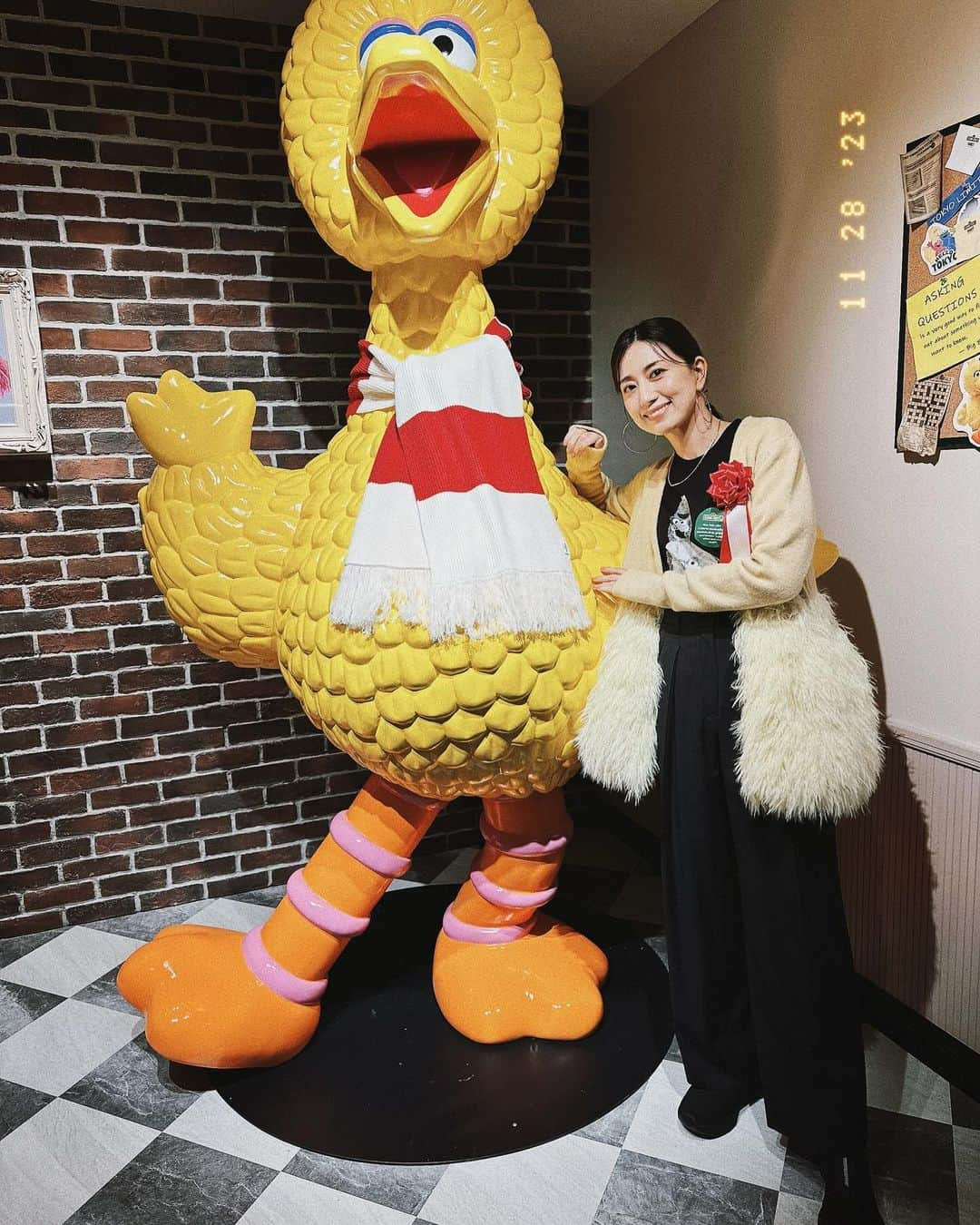 東原亜希さんのインスタグラム写真 - (東原亜希Instagram)「わたしの衣装もビッグバード🐥 @stylings_official のものです♡  @sesamestreetmarket #sesamestreetmarket #セサミストリートマーケット #SSM_IKB1130」11月28日 18時16分 - akihigashihara