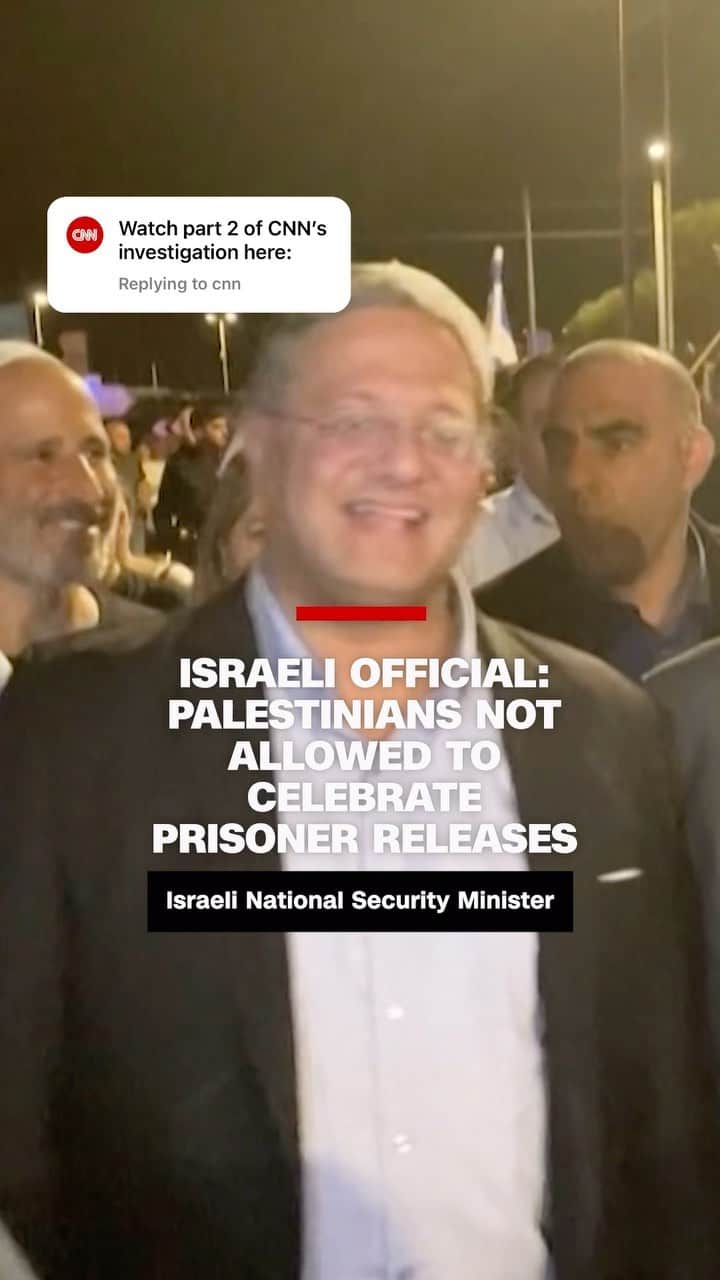 のインスタグラム：「CNN’s Nima Elbagir investigates the reality of many Palestinians detained by Israel, including that 80% of those identified by Israel as eligible for release in the recent hostage deal have not been charged with a crime.  Correction: This post has been updated to correct that CNN contacted the Israeli Prime Minister’s Office for response, not the IDF. The IDF offer of a briefing came in response to a separate CNN piece about released Palestinian prisoners.」
