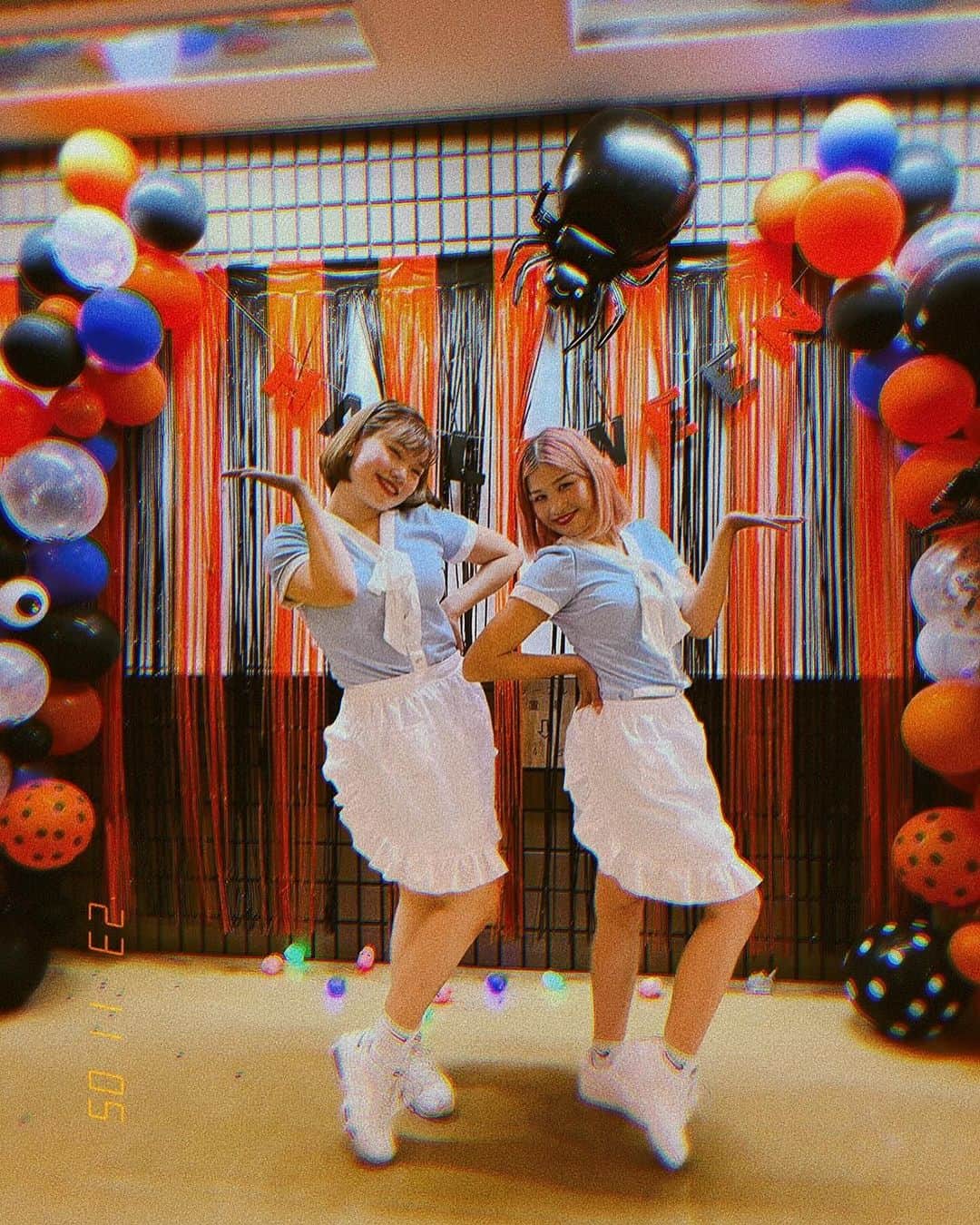 HARUKA MUTOのインスタグラム：「🩵🍽️🥞✨🥤  今年のハロウィンshow wiz @kamikamirio 🤍  出会って何年目だろう?? 小学生だった小さなRioが、中高生を経てすっかり素敵な女子に🫶  今までも、これからも、 いつもありがとう♡  出会いはこの先も大切にしていきたい✨ @boardbridge_danceschool」
