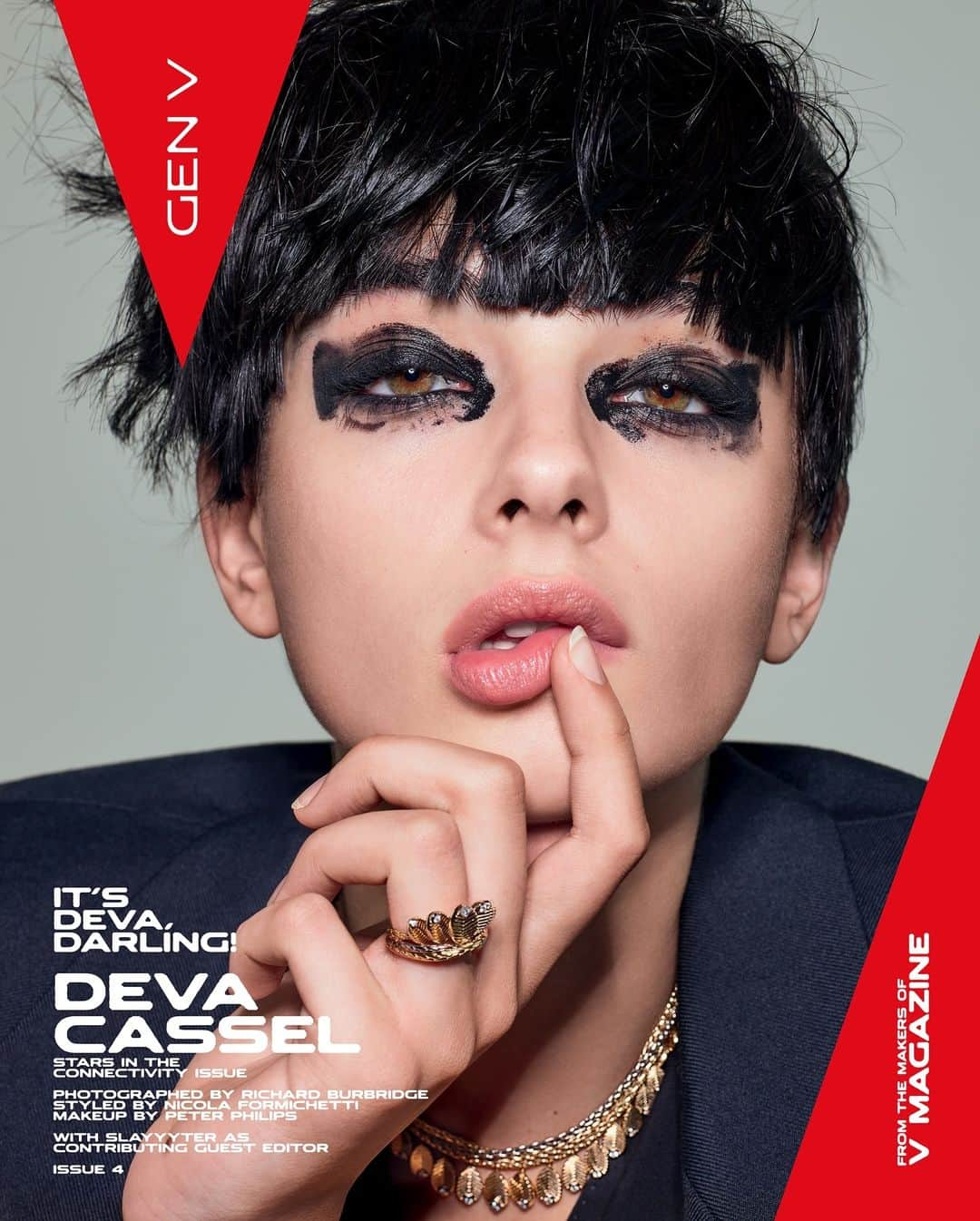 V Magazineさんのインスタグラム写真 - (V MagazineInstagram)「Introducing the first cover of our GEN V4 Winter 2023 issue, starring the undeniable rising force in film and fashion, @DevaCassel!   The 19-year-old French-Italian starlet has accomplished what many only dream of. From modeling gigs in New York City to filming projects in Rome, she has graced catwalks, appeared in numerous fashion campaigns, and made her acting debut in the indie film "The Beautiful Summer" this year.   Now, with a starring role in Netflix's upcoming series #TheLeopard, based on Giuseppe Tomasi di Lampedusa's classic novel—Deva is just beginning her ascent. Inside our Winter issue, she sat down with GEN V’s Editor-in-Chief @mathiasrosenzweig to share her journey into the spotlight. Head to the link in our bio to read the full story + pre-order your copy of GEN V4 at shop.vmagazine.com — From GEN V Issue 4 Winter 2023 Photography @richardburbridge Fashion @nicolaformichetti Makeup @peterphilipsmakeup using @diorbeauty (@artandcommerce) V Magazine Founder / Creative Director #StephenGan GEN V Editor-In-Chief @mathiasrosenzweig Editor @thekevinponce Hair @stephanelancien (@callisteagency) Manicure @elsadeslandes (@raja_bouallou) Production @michael_louis2 (@louis2.paris)  Deva wears jacket @dolcegabbana / All jewelry @cartier // All makeup @diorbeauty (throughout)  This issue will be available on newsstands beginning December 6th.」11月28日 22時00分 - vmagazine