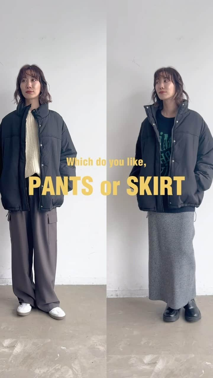 AR Holidayのインスタグラム：「PANTS or SKIRT ?? ㅤㅤ 大人気の中綿アウターのご紹介！ パンツスタイルとスカートスタイルで印象を変えて 寒い冬でも様々なスタイリングを◎  ㅤㅤ ━━━━━━━━━━━━━━━ ㅤㅤㅤㅤ #中綿オーバーサイズコート COLOR : IVORY.BLACK.CAMEL PRICE : ¥7,260 TAXIN ㅤㅤ ━━━━━━━━━━━━━━━ ㅤㅤ ※撮影環境の加工感により、実物と色味が異なる場合がございます。 実物に近い色味はZOZOTOWNページ内画像をご参照ください。  #auntierosa#arholiday#holiday#auntierosaholiday#アンティローザホリデー#ホリデー#アンティローザ#2023AW#zozotown#zozotown購入品#ファッション #ワンマイルコーデ #イエベ #ブルベ #秋コーデ #冬コーデ#シンプルコーデ#モードカジュアル #リラックス #リラックカジュアル #大人カジュアル #大人ファッション」