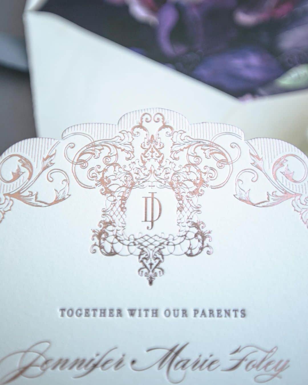 Ceci Johnsonさんのインスタグラム写真 - (Ceci JohnsonInstagram)「Echoing the purple flora at the wedding reception planned by @jesgordon, our couture invitation is crafted with hand-painted watercolors and graced with delicate copper foil details. If you’re looking for a purple-themed wedding with an invitation to match, explore the Violet Celine collection at cecinewyork.com and let your wedding dreams unfold in style.  #CeciCouture ⠀⠀⠀⠀⠀⠀⠀⠀⠀ CREATIVE PARTNERS: Stationery: @cecinewyork Planner & Event Designer: @jesgordon ⠀⠀⠀⠀⠀⠀⠀⠀⠀ #cecinewyork #ceciwedding #elegantinvitations  #floral #watercolor #luxurystationery #weddinginspiration #purpleflowers #weddingstationerydesigner」11月28日 23時36分 - cecinewyork