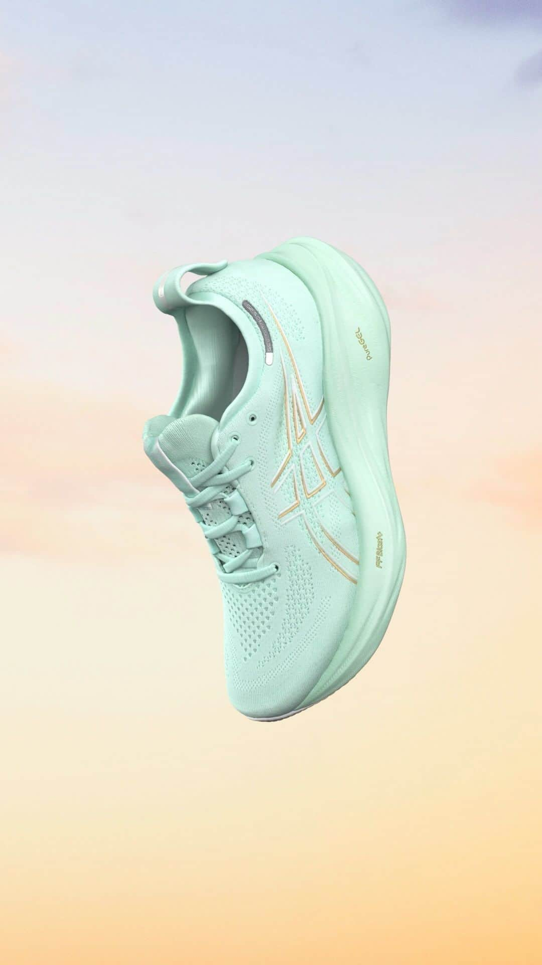 ASICS Americaのインスタグラム：「Introducing the new GEL-NIMBUS™ 26 shoe. Add comfort to every step and move your mind with ASICS. Launching January 2024.  #SoundMindSoundBody #GELNIMBUS」