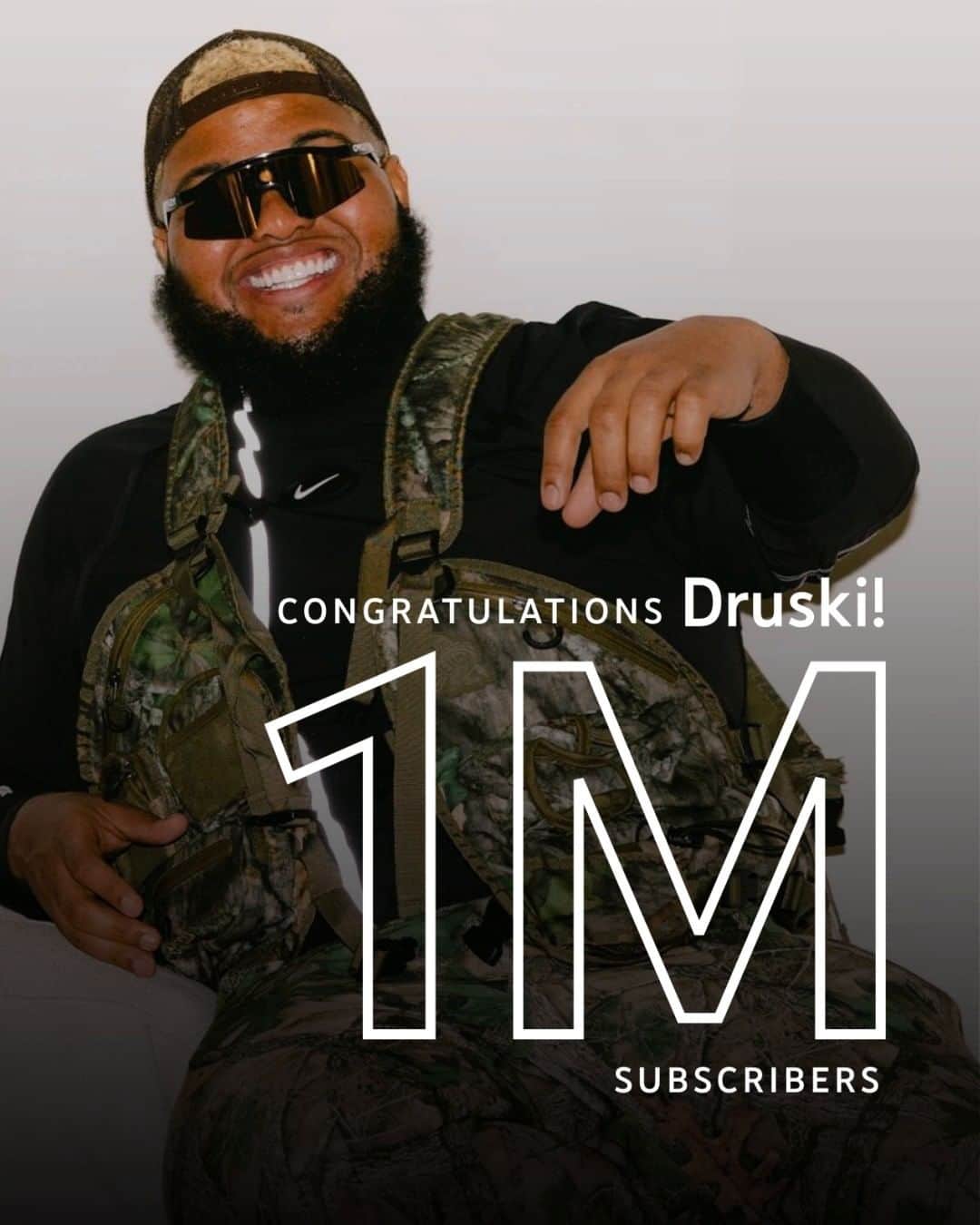 YouTubeのインスタグラム：「congrats to @druski on 1 million subs!! you deserve it」