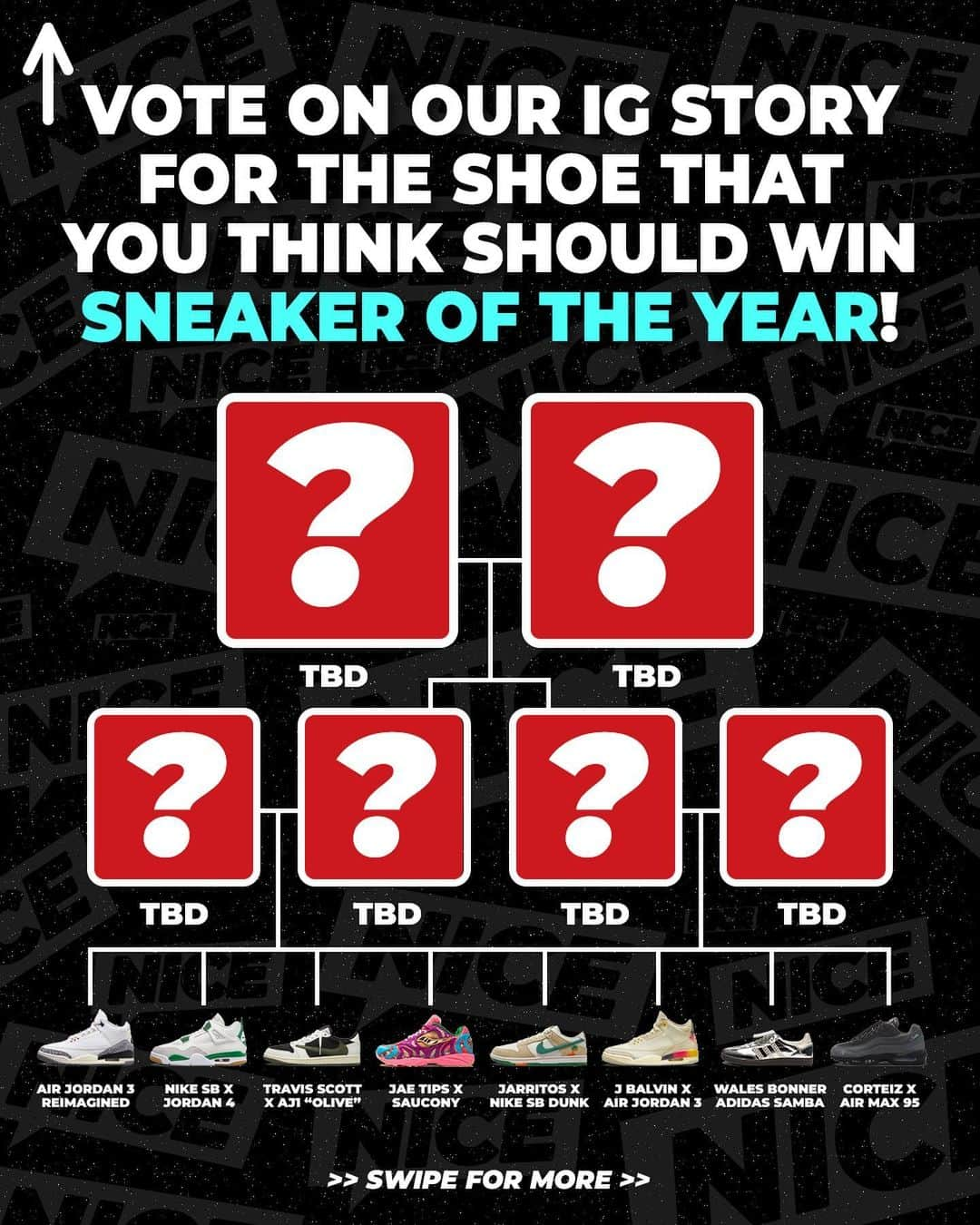 Nice Kicksのインスタグラム：「Round 1 of the @nicekicks Fan Vote for Sneaker of the Year starts today! 🏆🔥👟 Vote on our IG Story for which pair you think should be the 2023 Sneaker of the Year ☝️  Inaugural Nice Kicks Sneaker Awards coming soon 👀」