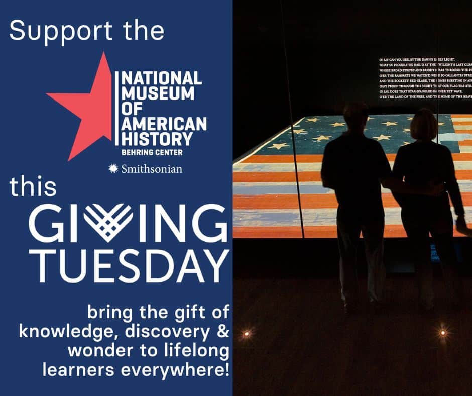 国立アメリカ歴史博物館のインスタグラム：「Today is Giving Tuesday, an opportunity to give back to the organizations you value most! Did you know that the National Museum of American History needs the support of curious, caring people like you to make our work possible?  Your gift today can help to ensure many more generations can learn about and enjoy the objects in our collection! Together, we can preserve our nation’s treasures and inspire lifelong learners everywhere.   Donate here: https://americanhistory.si.edu/support/donate」