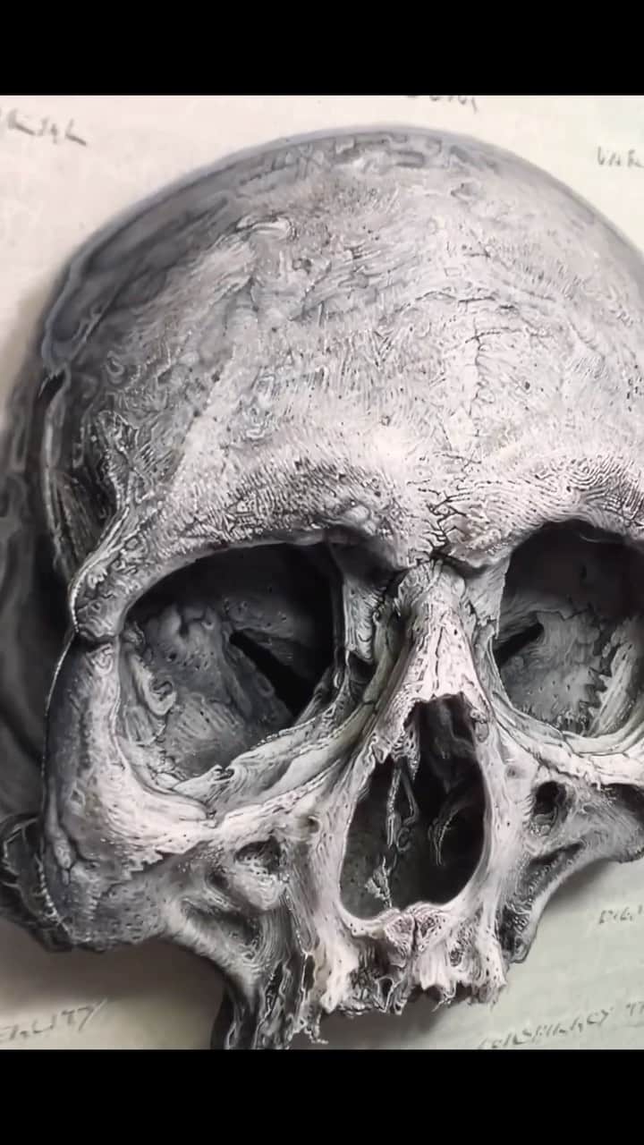 Art Collective Magazineのインスタグラム：「💀layers✨ @simon_hennessey 💥 • DM/Tag @art_collective 🖤 • #artnerd #artcollective #skull #skulls #supportart」