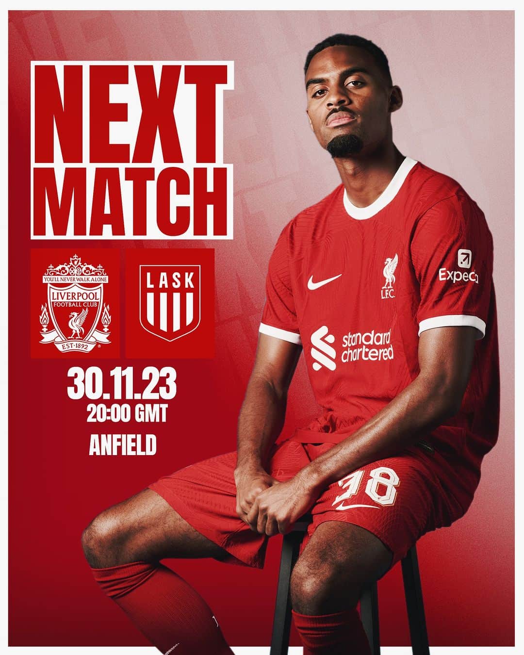 リヴァプールFCのインスタグラム：「Back at Anfield on Thursday for the visit of @laskofficial 🏡  #UEL #LFC #Liverpool」