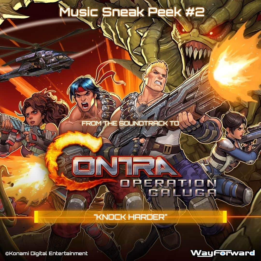 KONAMIのインスタグラム：「🎶🎧 Crank up the volume for another #Contra: Operation Galuga musical sneak peek! This pulse-pounding track accompanies some of the game's explosive boss battles.   #ContraOG arrives in early 2024!」