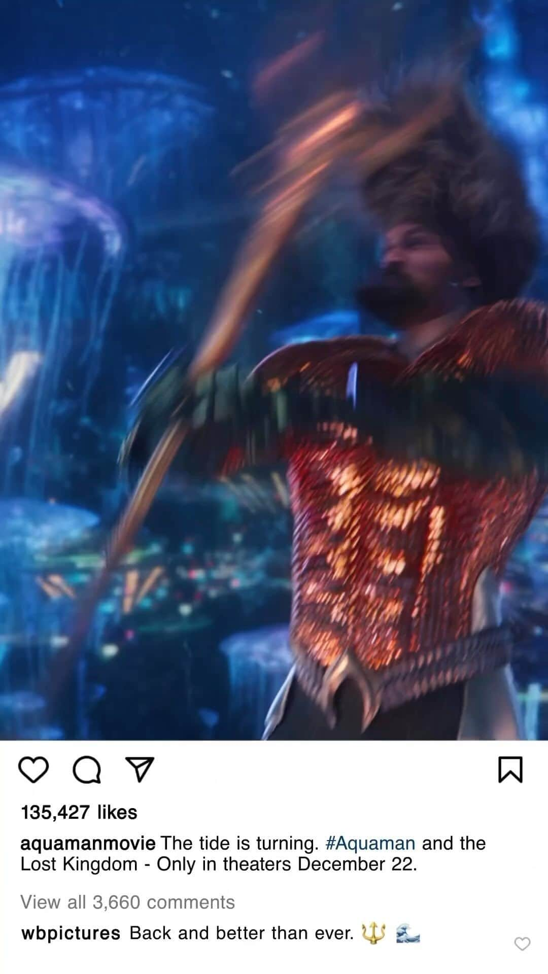 ジェームズ・ワンのインスタグラム：「Topo to the rescue 🐙 The cephalopod has entered the chat. #Aquaman and the Lost Kingdom - Only in theaters December 22. Tickets available now.」