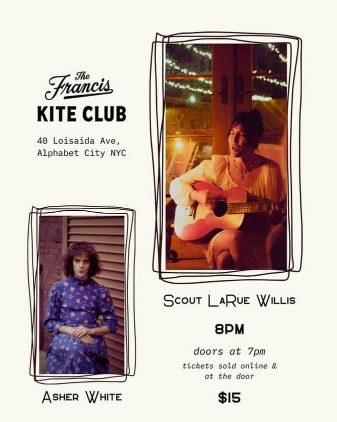 スカウト・ラルー・ウィリスのインスタグラム：「DECEMBER 2nd, NEW YORK CITY!  The first show of my little New York mini tour, come see me play with @trasherwhite at @franciskiteclub in the Lower East side, my old neighborhood as it were.  Tickets on my stories and in my bioooooo!」