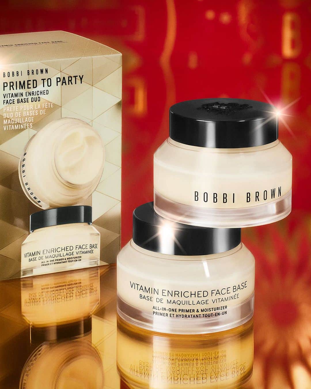 ボビイブラウンのインスタグラム：「Prepped, primed, and ready to party. The Primed to Party Vitamin Enriched Face Base Duo comes with 2 full-size Vitamin Enriched Face Bases that nourish and prep pre- party skin for a fresh-looking glow and smooth makeup application.  #BBProTip: “Warm Vitamin Enriched Face Base with your fingertips and press over the cheeks on top of makeup for a healthy, glowy finish that refreshes makeup instantly.” – @cygmakeup, Global Pro Artist  A $134 value, yours for $95. Shop @sephora.  #BobbiBrown #BobbiBrownHolidayCollection #VitaminEnrichedFaceBase #HolidayBeauty #LimitedEdition #Makeup」