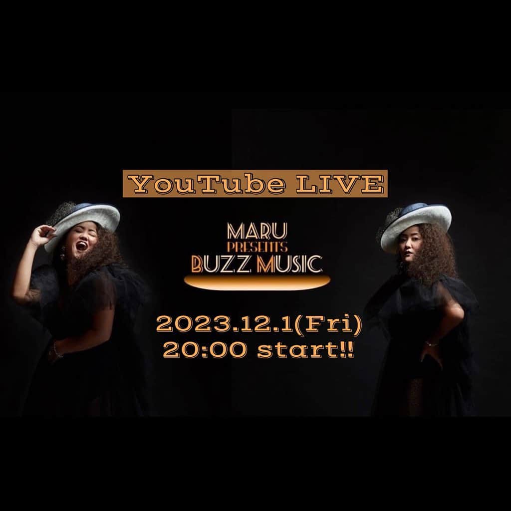 MARUのインスタグラム：「今週金曜日だ！ 定期YouTube ライブ第二回！ 時刻はみなさんのご意見に沿い、8時スタート！どうだ！ 時差ボケに耐えうるのか！ それまでには治るのか？笑 知るか！  歌ってほしいクリスマスソングの リクエストお待ちしてます。 クリスマスのエピソードに添えて！  DM、コメント、メール（marusbuzzmusic@gmail.com）宛でお待ちしております！  では金曜に！ 愛に来てね❤️」