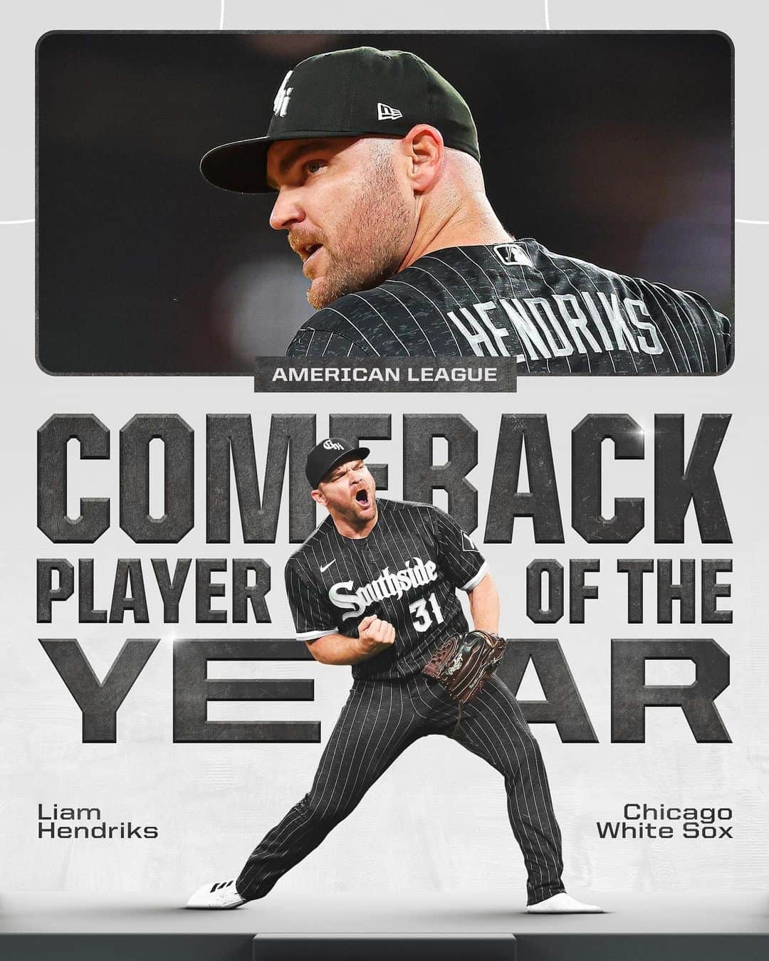 MLBのインスタグラム：「Liam Hendriks is the American League Comeback Player of the Year!」