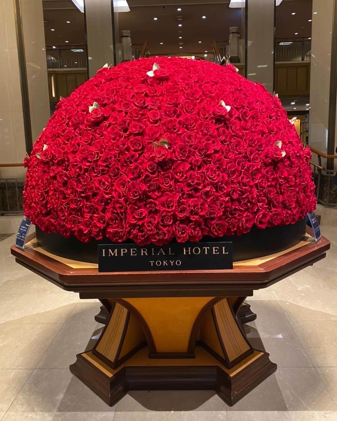 唐橋ユミさんのインスタグラム写真 - (唐橋ユミInstagram)「帝国ホテル。 先ほどまでお仕事一緒だったメイクさんがロビー装花の写真を 送ってくれました✨  これがミニサイズになったケーキが あるそうで、価格は、 な、７まんえん😳！  Let me get a bite😋！」11月29日 9時35分 - yumikarahashi