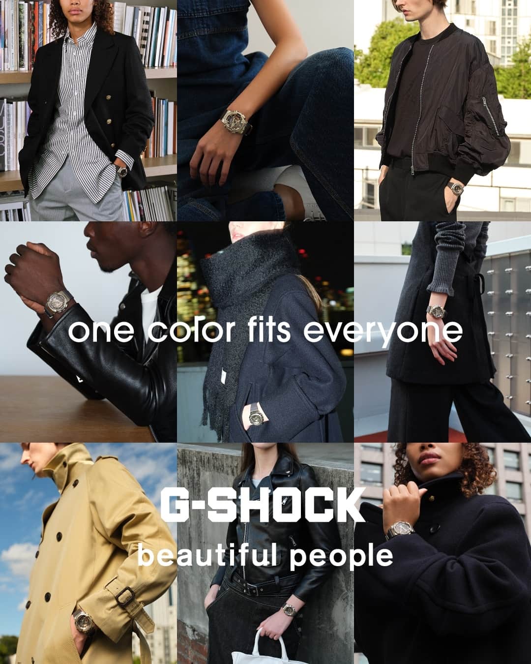のインスタグラム：「#onecolorfitseveryone⁠ beautiful people x G-SHOCK⁠ ⁠ CASIOを代表するブランドG-SHOCKとのコラボレーションウオッチを発売します。⁠ ⁠ 11/29(水) 10:00amより、オンラインストアにて先行予約開始⁠ ⁠12/6(水)より、beautiful people伊勢丹新宿店にて先行発売⁠ 12/9(土)より、直営全店で発売⁠。⁠ ⁠ "one color fits everyone"をテーマに、性別や年齢を問わずにすべての人に肌馴染みのよいカラーで作成しました。⁠ ⁠ 第１弾から3年ぶりとなる今回のコラボレーションは、人体をテーマに発表した2019AWコレクション“skin”から着想。細かなパーツが積み重なった立体的な複雑構造のパーツごとにそれぞれ異なるブラウンカラーを配色しています。⁠ ⁠ ベースとなるモデルは、G-SHOCKで不動の人気を誇るGA-110を小型化し、さらにメタルのベゼルを纏ったGM-S110を採用。大きすぎず、小さすぎないバランスの取れたGM-S110は、性別を問わないモデルです。ホリデーシーズンのギフトにもおすすめのアイテムです。⁠ ⁠ ※購入点数制限を設ける場合がございます。あらかじめご了承ください。⁠ ⁠ A collaborative watch with G-SHOCK, one of CASIO's leading brands, will be launched on 9 Dec.⁠ ⁠ ▼Pre-order:⁠ Wednesday 29 November at the beautiful people global online store.⁠ ▼Pre-launch:⁠ from Wednesday 6 December, limited at beautiful people Isetan Shinjuku.⁠ ▼Official launch:⁠ from Saturday 9 December, in all directly-operated stores and selected stockists. ⁠ ⁠ Under the theme of "one colour fits everyone", the collection has been created in colours that are comfortable on the skin for everyone, for all genders, regardless of gender or age. ⁠ ⁠ This collaboration, the first in three years, was inspired by the 2019 AW collection "Skin", which was presented under the theme of the human body. Each part of the intricate three-dimensional structure comprises a series of small parts, each with a different brown colour. ⁠ The base model is the GM-S110, a smaller version of the ever-popular GA-110 with a metal bezel. Neither too big nor too small, the well-balanced GM-S110 is a model for all genders. It is also a great gift item for the holiday season. ⁠ ⁠ ⁠※Please note that there may be a limit to the number of items that can be purchased. Please understand in advance.⁠ ⁠ ⁠ #beautifulpeople⁠ #ビューティフルピープル⁠ #GSHOCK⁠ #CASIO #カシオ⁠ ⁠#腕時計 ⁠ #holidaygift」