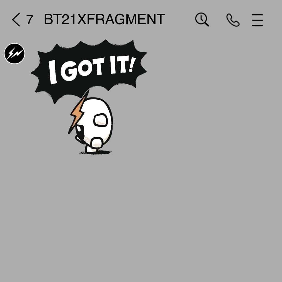 BT21 Stars of tomorrow, UNIVERSTAR!のインスタグラム：「Bzzzzzzt! BT21 powered by FRAGMENT🔋⚡️ Now you can text with cool, chic sense-awakening vibes!  Meet BT21 x FRAGMENT in LINE stickers: 🔗 Click the link in bio!  @bt21_official @fujiwarahiroshi  #FRGMT #FRAGMENT #BT21FRGMT #BT21XFRGMT #hiroshifujiwara」