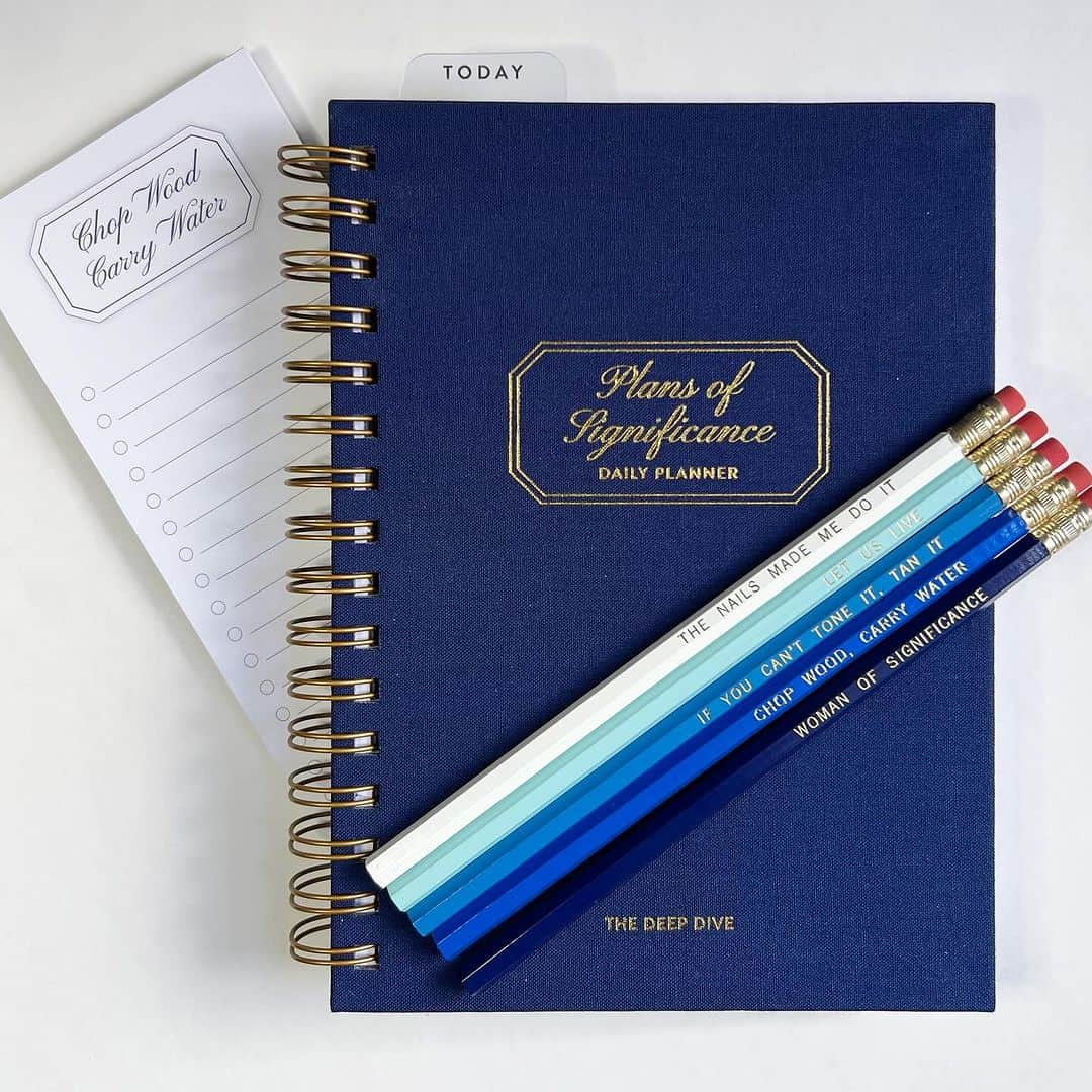 ジューン・ダイアン・ラファエルのインスタグラム：「The Balance Bound x Deep Dive collection is HERE! 💙 These stationery products unite the Balance Bound Planner system with @stclairjessica & @junediane’s desire for all to pursue a life of significance 👯‍♀️  Shop now at www.balancebound.co/deepdive 🛒 Link in bio 💙」