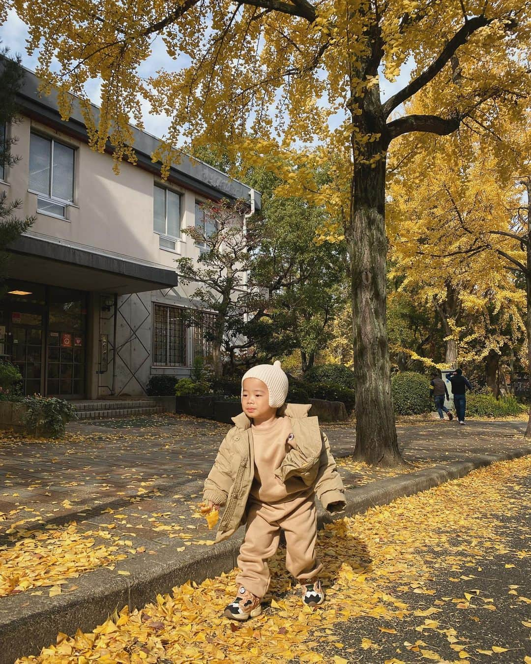 鬼辻麻衣さんのインスタグラム写真 - (鬼辻麻衣Instagram)「😚  紅葉シーズン、お散歩が楽しい🍁 今日もみんなで紅葉見に大阪城へ🚲  可愛い写真が撮りたくて👈 @ronron_baby_mom で取り扱っている QUINCY MAEのカーディガンを着せました👧🏻 紅葉カラーでかわいい🍁❤️‍🔥  身長80cmで18-24m着用です！」11月29日 22時26分 - kitsumai