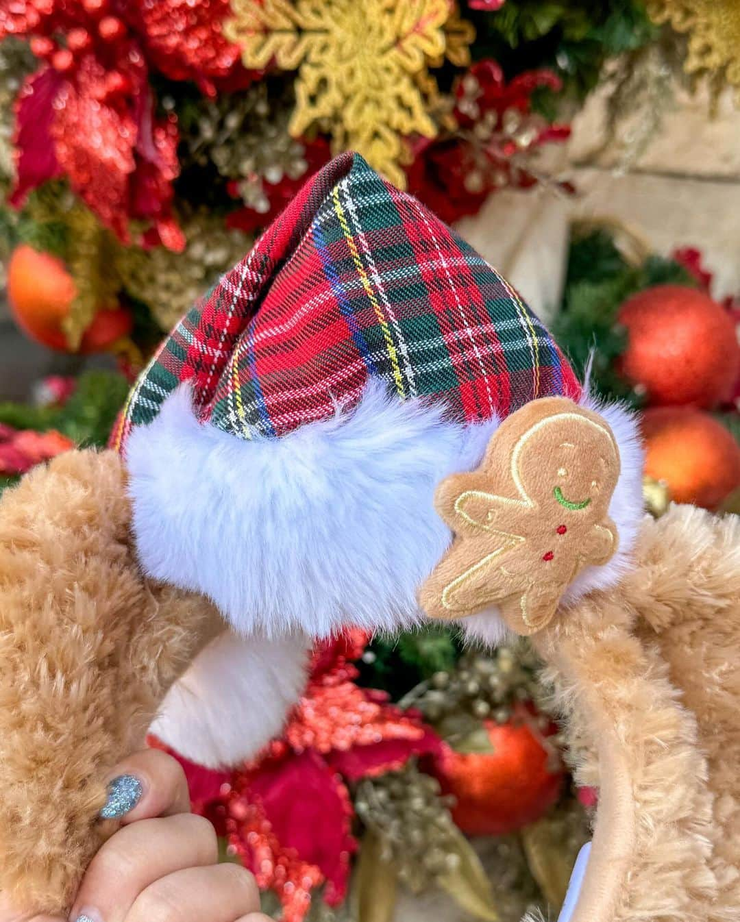 Hatamaさんのインスタグラム写真 - (HatamaInstagram)「＊  ＊  Duffy Ears Headband🎅  .  香港ディズニーランドで購入したダッフィーのクリスマスカチューシャ🎄  ものすごい人気で完売したと思っていたら、滞在中にタイミングよく再販してくれて！！  お土産として購入することができた、ちょっとレアでお気に入りの一品です🥰  チェック柄のサンタ帽に大きめのポンポン、ジンジャーブレッドマンもポイント❣️  .  先日、るんるんで東京ディズニーシーに持っていって写真を撮ったのですが…  どうにも風が強くて🤣 (動画で音出すとわかるかも)  無理やり写真撮ってきました🔥笑  今度リベンジできるといいな〜🥹  .  #tokyodisneyresort #tokyodisneysea #disneygram #disneylove #disney #duffy #duffyandfriends #東京ディズニーリゾート #ディズニー #ディズニー女子 #ダッフィー #ディズニークリスマス」11月29日 22時41分 - hatama_1118