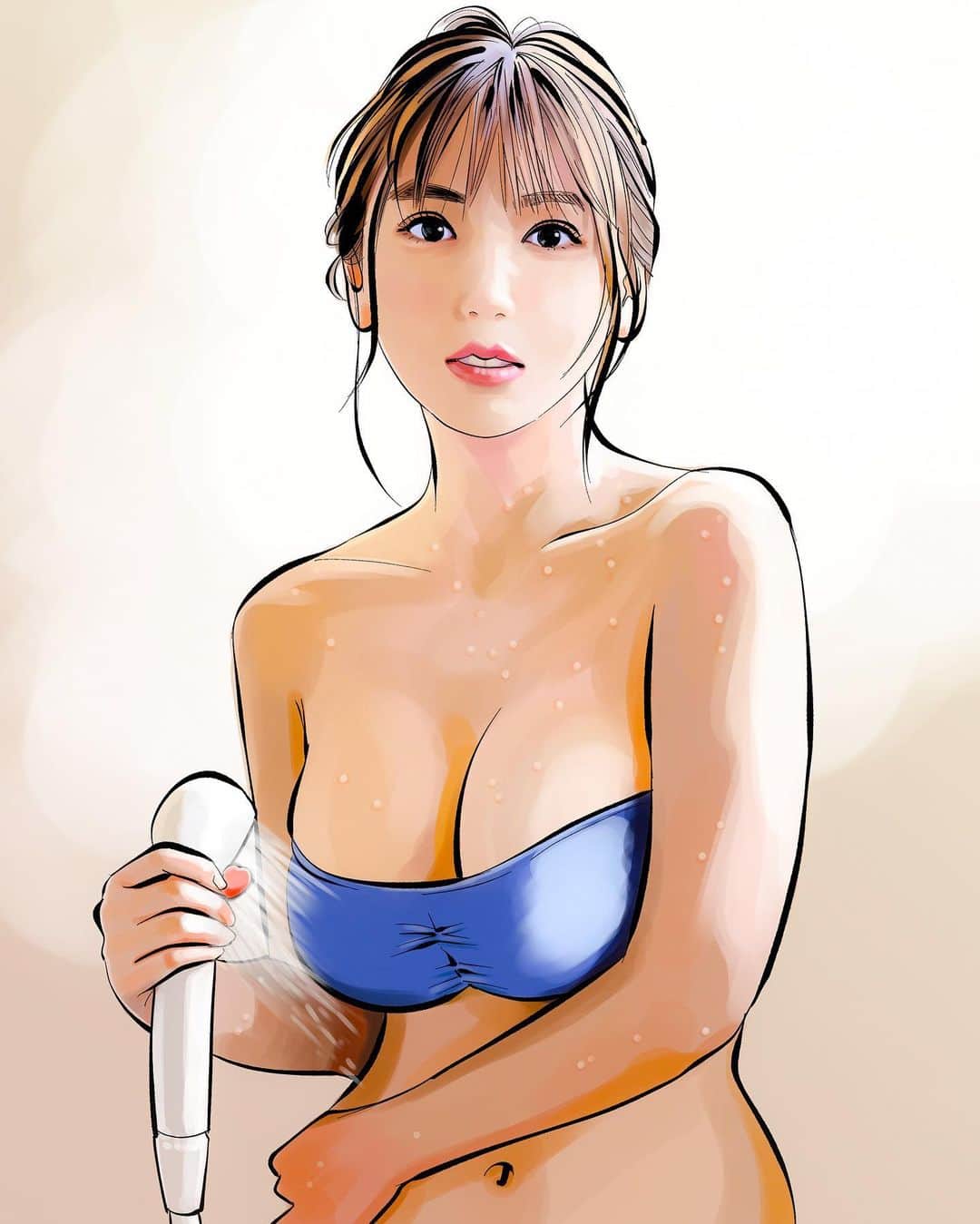 てらりんのインスタグラム：「『沢口愛華さん(@sawaguchi_aika_official )』  #イラスト #イラストレーション #グラビアアイドル #女優 #沢口愛華 #illustration #portrait #art #drawing #bikinimodel #actress #sawaguchiaika」
