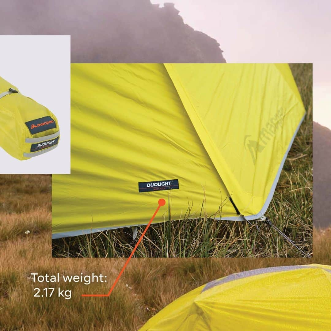 マックパックさんのインスタグラム写真 - (マックパックInstagram)「We have the tents; all you need is the camping spot. The Macpac Duolight is a classic, two-person hiking tent for three-season use. Minimal weight, optimal space and excellent protection - it's your new summer home. The Multi-Pitch™ system means the tent can be pitched with just the inner on warmer evenings, and in not-so-primo conditions, the inner and the outer can be pitched together so the inner doesn't get wet.   Tonight, we have a tent takeover happening in the stories; ask us anything you want to know about our tent range.」11月29日 15時01分 - macpac