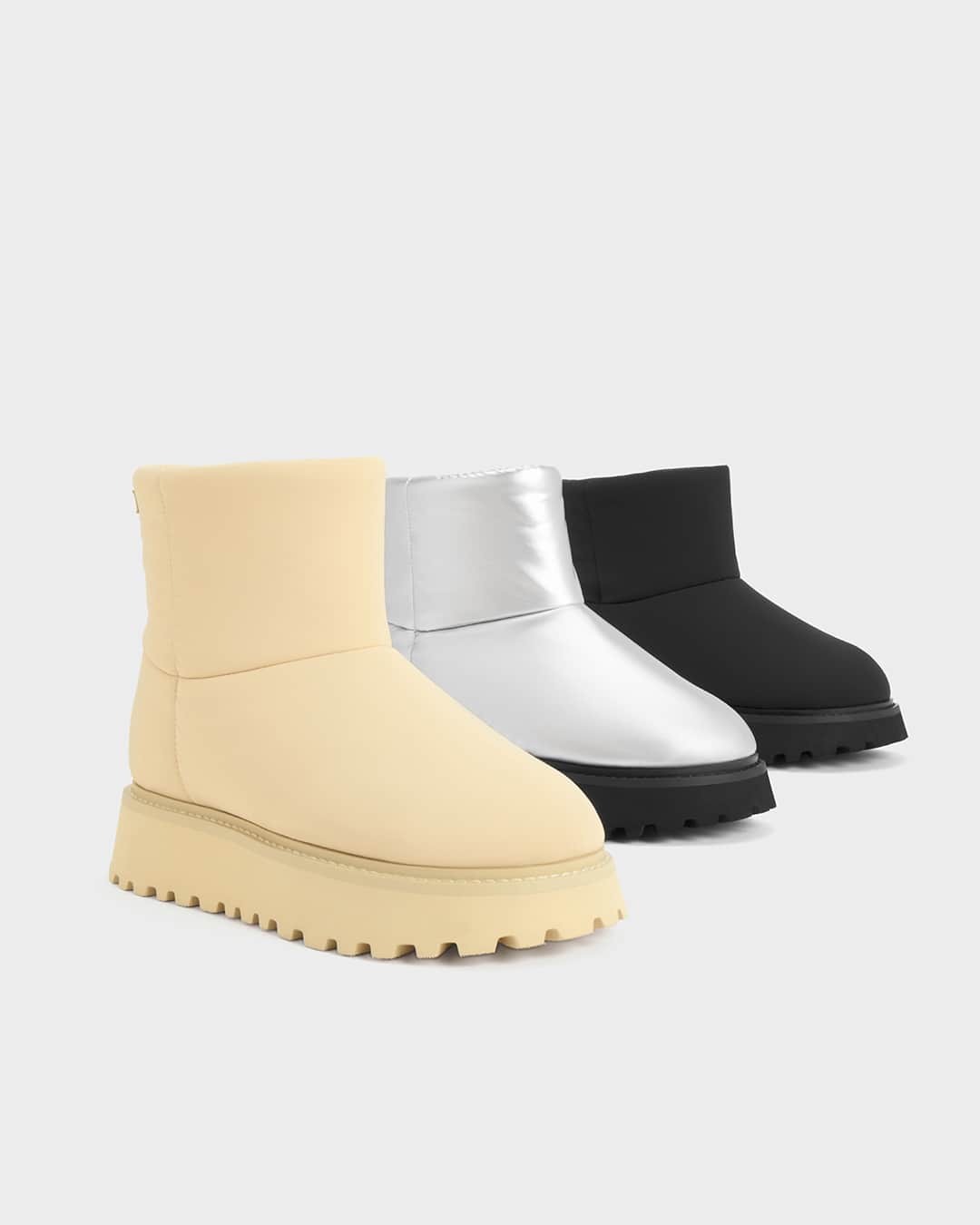 のインスタグラム：「Our Romilly ankle boots will keep you comfortable and cosy in style. Take your pick: wearable neutrals or bold metallic?  Shop now via the link in bio.  #CharlesKeithFW23 #CharlesKeithOfficial  Product featured: Romilly Puffy Ankle Boots」