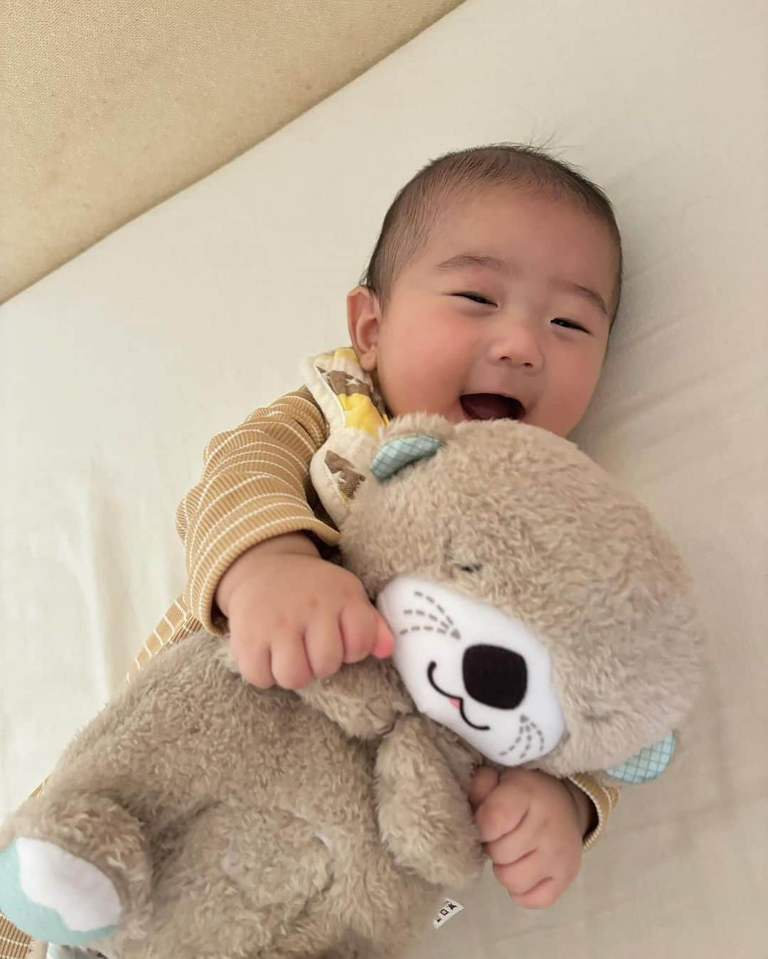 ericaさんのインスタグラム写真 - (ericaInstagram)「#pr #toysub #トイサブ  神👶初めてのおしごと✌️  定額制知育おもちゃサブスク トイサブ！ @toysub_kids 様から 可愛いおもちゃ達が届きました🐻  トイサブは生後3ヶ月〜満6歳までの子供の成長に合わせて 知育おもちゃを送ってくださるサービス🎁  世界中から集めた1800種類のおもちゃを おもちゃプランナーの方が個別に選んで送ってくれます🐰  我が家は猫を飼っていて、1匹がシリコン製のものを誤食する癖があるため😂シリコン製のおもちゃはNGとお伝えしたら、木製のおもちゃを中心に選んで送ってくださいました🌳  2ヶ月に1回の交換なので 成長に合わせて沢山のおもちゃで遊ぶことができるのも とっても良いポイントだよね✌️  ◾️Play Gym ◾️五感を育てるメリー ◾️おやすみラッコ ◾️PWカラーハンド ◾️ラトルFAVA ◾️おきあがりペンギン  今回のプランは「〜ねんねからおすわりまで！ベビージムを上手に使って遊ばせましょう〜」をテーマに、この6つが届きました🐻  現在4ヶ月！ベビージムでコロコロ寝返り練習中の神👶 なんのおもちゃがお気に入りになるかなぁ？ また来月レポします🫡」11月29日 16時45分 - dngnchan