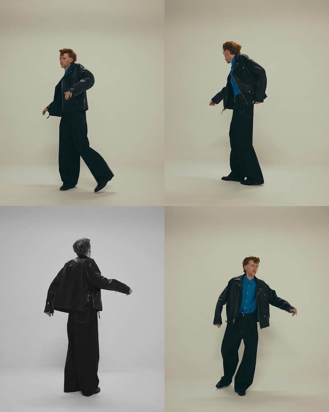 マーカウェアのインスタグラム：「. Schott × MARKAWARE for ÉDIFICE ''ONE STAR RIDERS JACKET''  Price:¥176,000(tax incl.) Size:1,2,3 Color:Black  Material:Lamb Leather   #Schott #MARKAWARE #EDIFICE  Photograpy : @teruohorikoshi Stylist : @ryotayamada______ Hair : @pyuuuuuu Model : @1000oooooooooooooooooo (activa)」